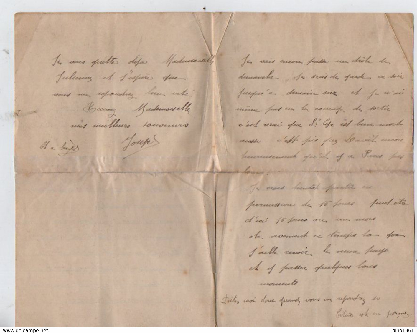 VP20.830 - 1922 - Lettre Du Soldat Joseph ? à SAINT - CYR - Documentos