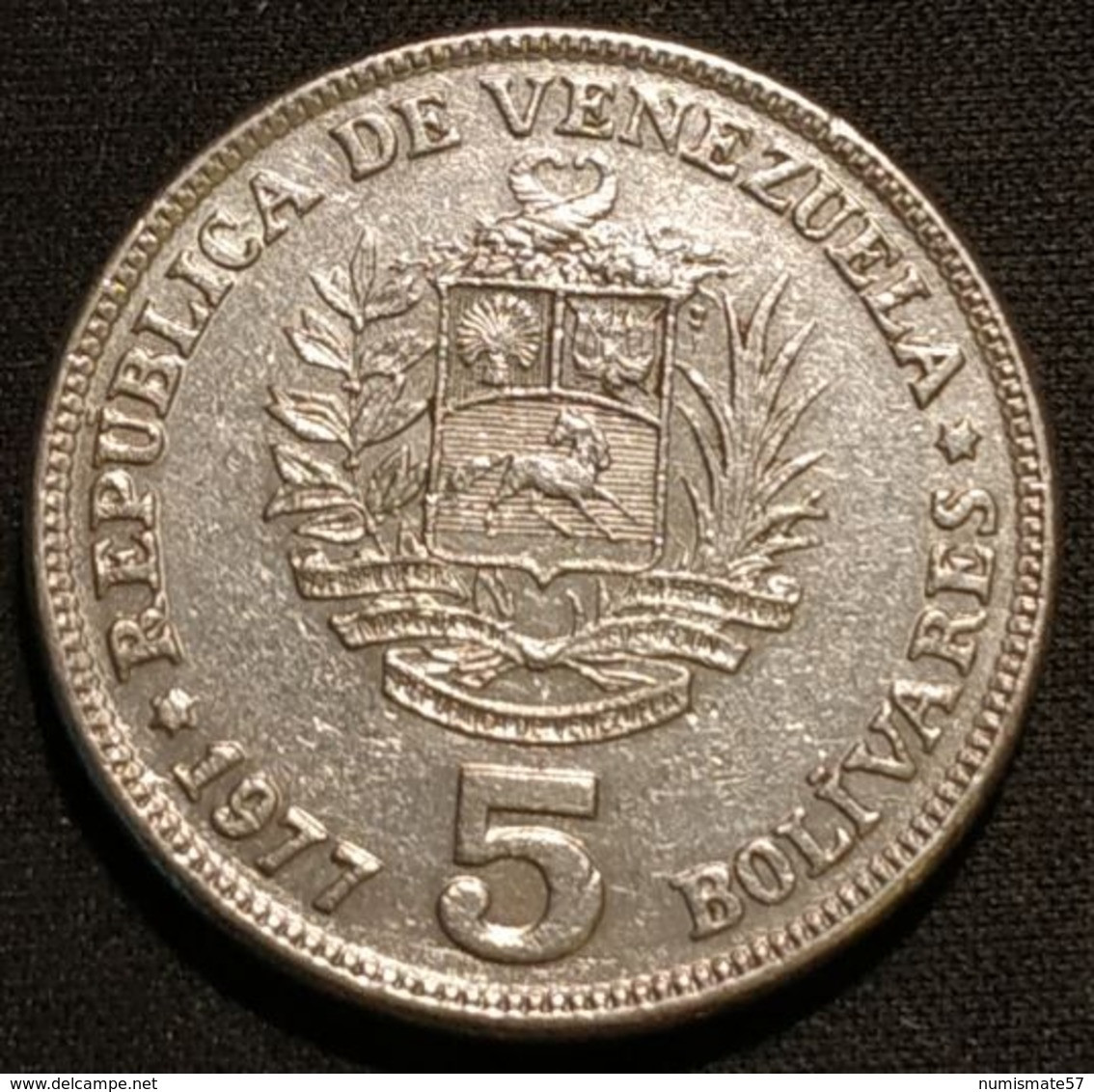 VENEZUELA - 5 BOLIVARES 1977 - KM 53.1 - Etoile à 6 Branches - ( Bolivar - Bolivars ) - Venezuela