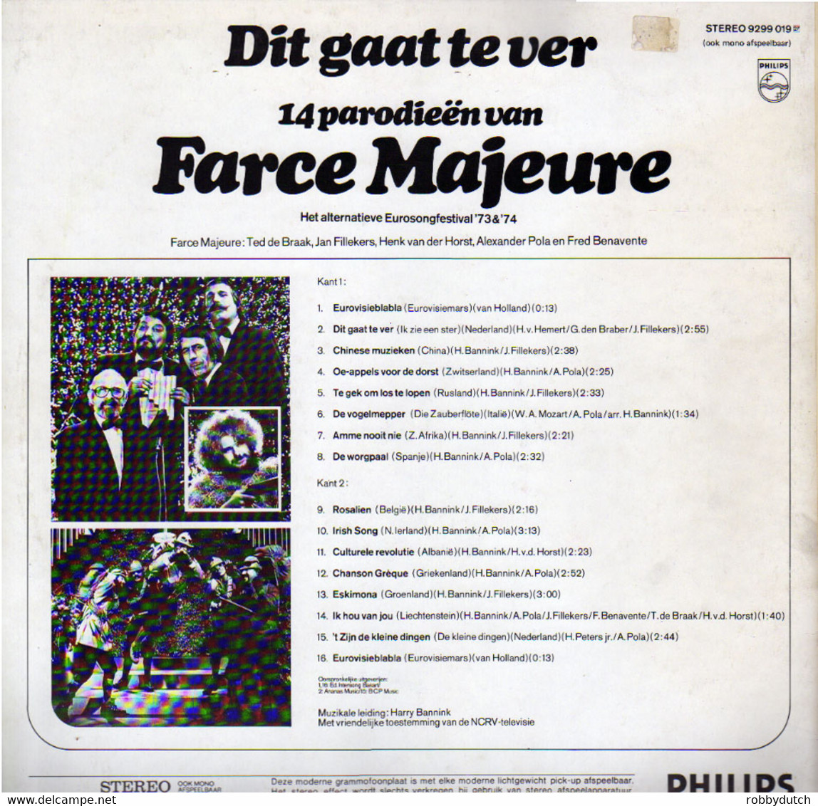 * LP * FARCE MAJEURE - DIT GAAT TE VER (Het Alternatieve Songfestival '73 & '74) - Comiques, Cabaret