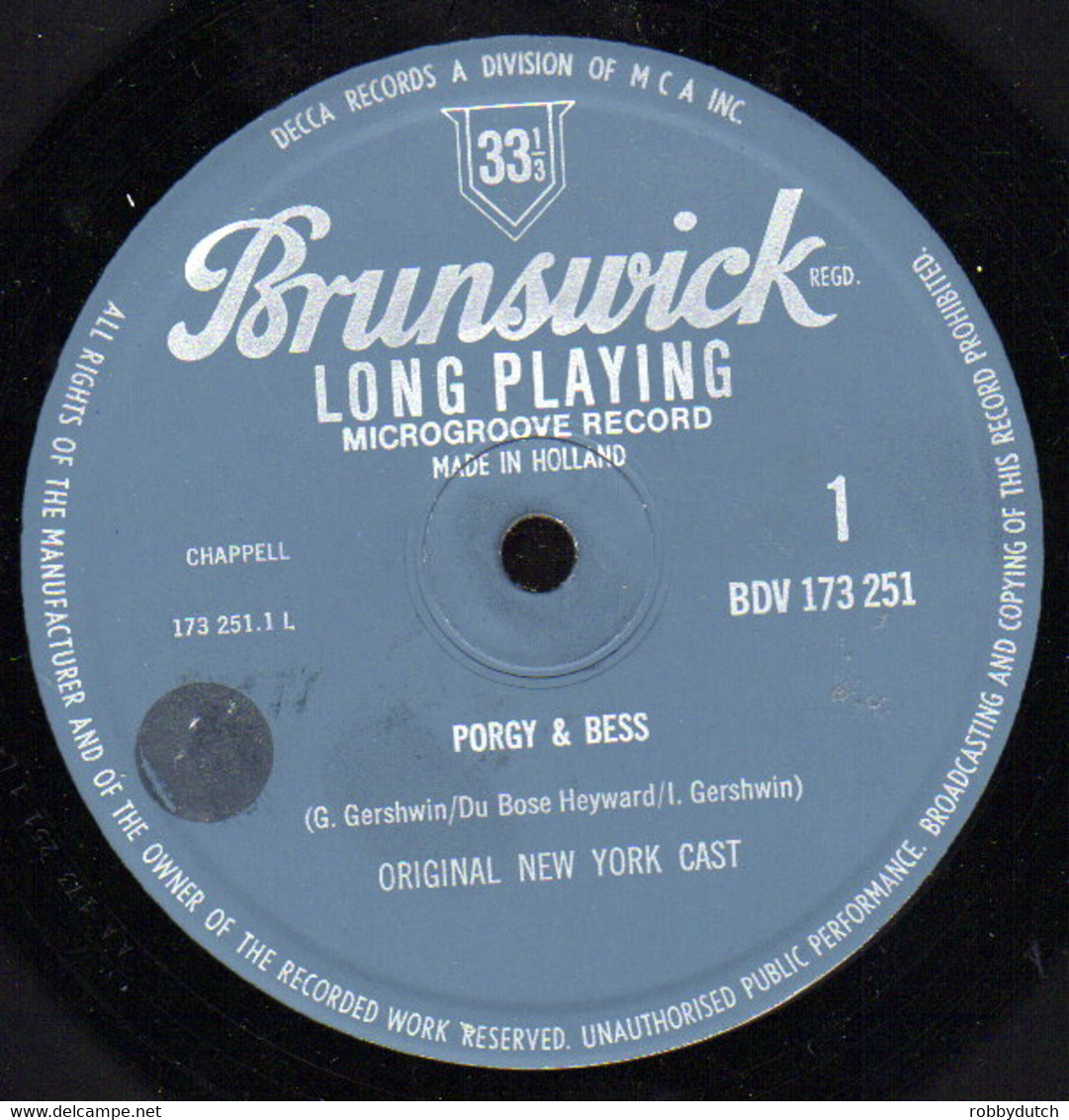 * LP * Gershwin - PORGY & BESS - ORIGINAL NEW YORK CAST - Musicals