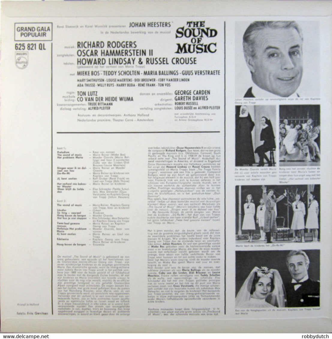 * LP * THE SOUND OF MUSIC - JOHAN HEESTERS, MIEKE BOS, TEDDY SCHOLTEN E.a. (Ned 1964 Mono) - Musicals