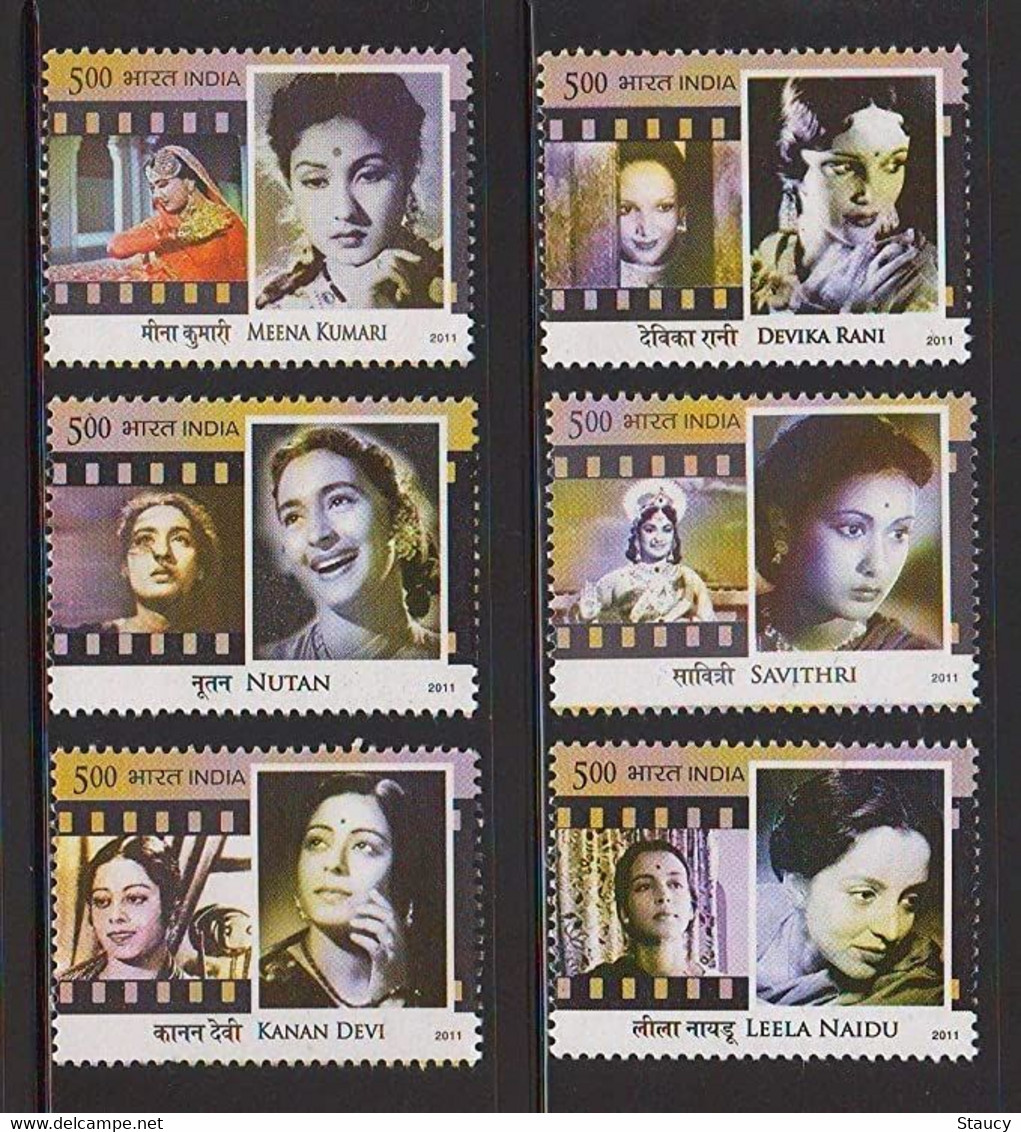 India 2011 Legendary Heroines Of Indian Cinema Movies Bollywood Films 6v SET MNH, P.O Fresh & Fine - Other & Unclassified