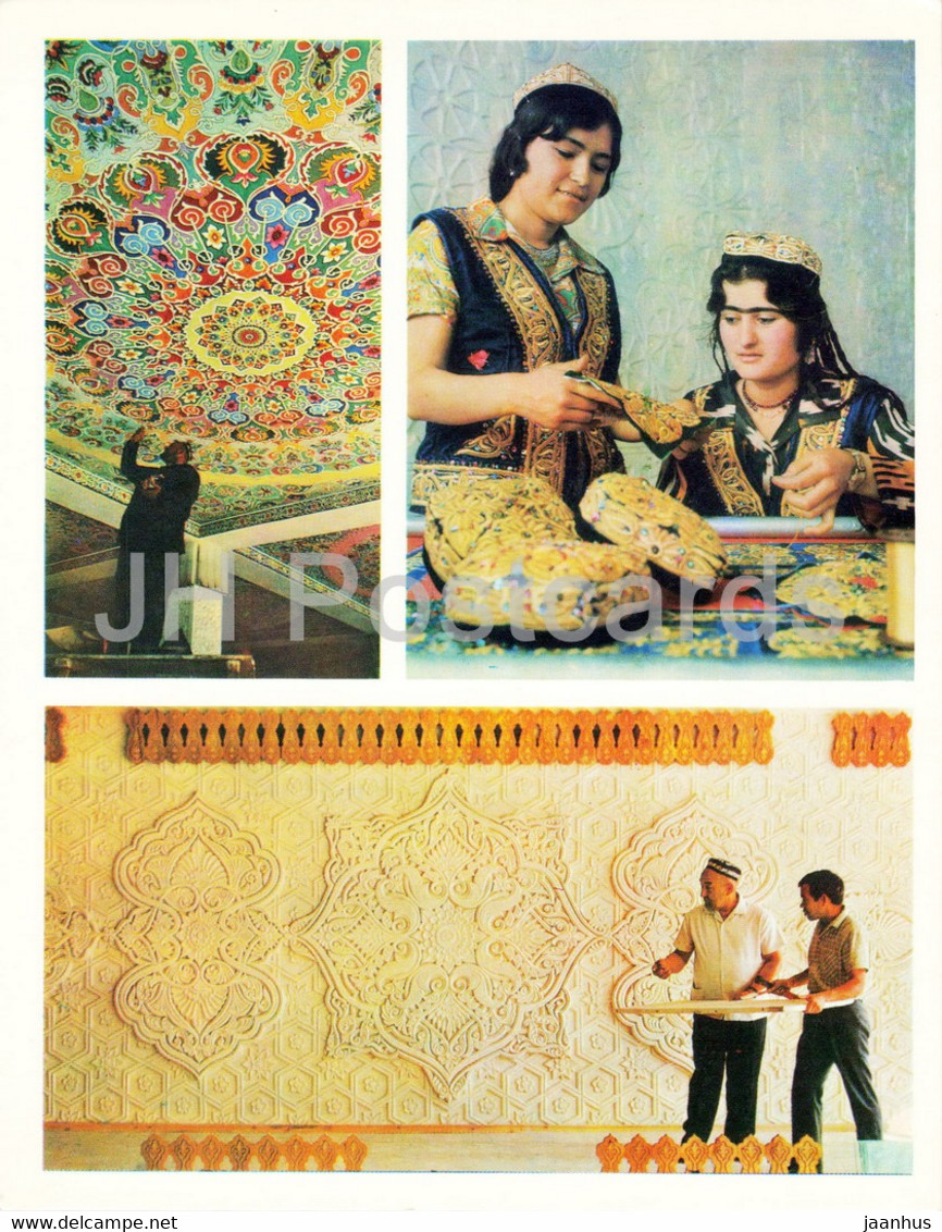 Dushanbe - Tajik Gifted Masters - At The Embroidery Goods Factory - Folk Costumes - 1974 - Tajikistan USSR - Unused - Tajikistan