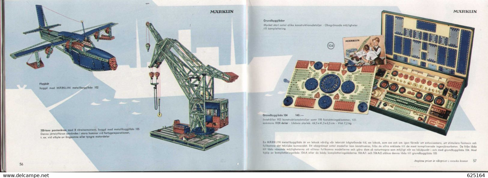 Catalogue MÄRKLIN 1956 Spär HO 1/87 Swedish Edition DEFEKT - NO COVER - En Suédois - Non Classés