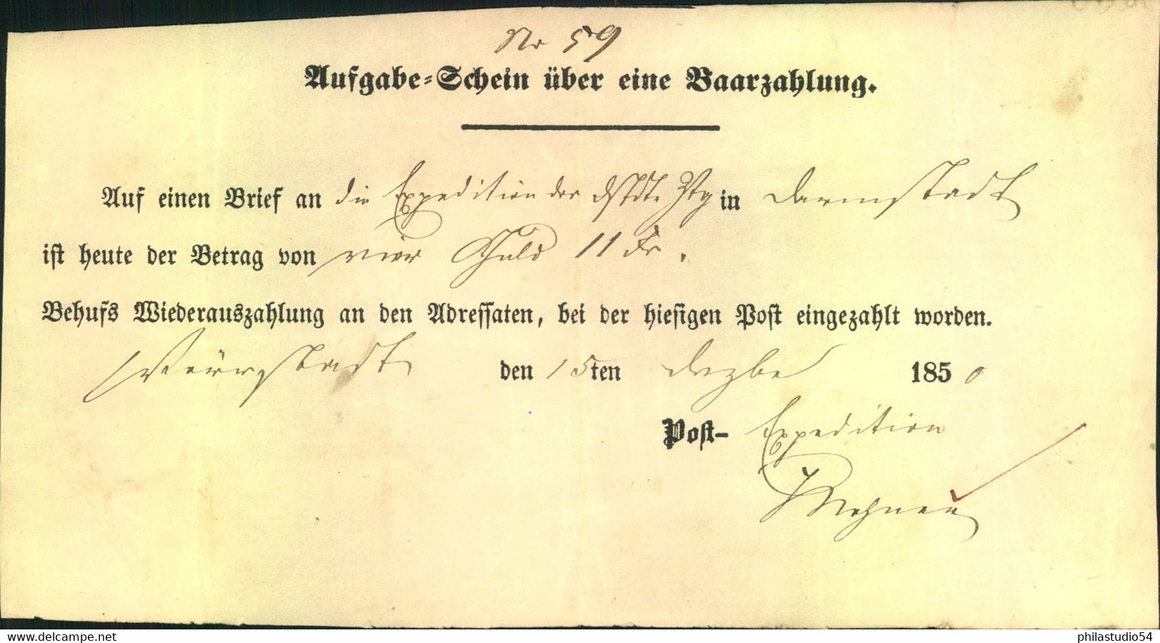 1847/1876, 5 Postscheine - Autres & Non Classés