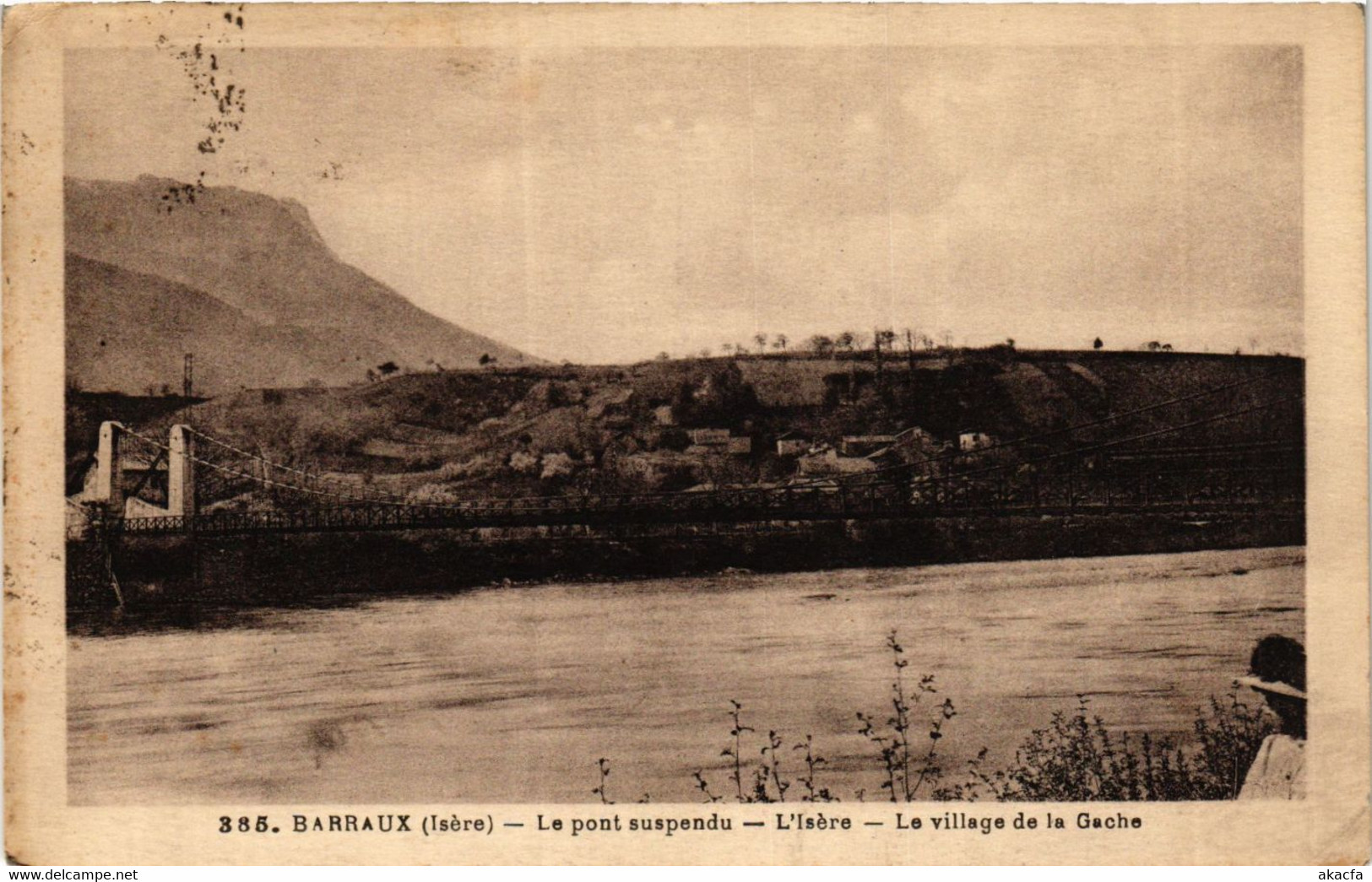 CPA BARRAUX - Le Pont Suspendu - L'Isere - Le Village De La Gache (433691) - Barraux