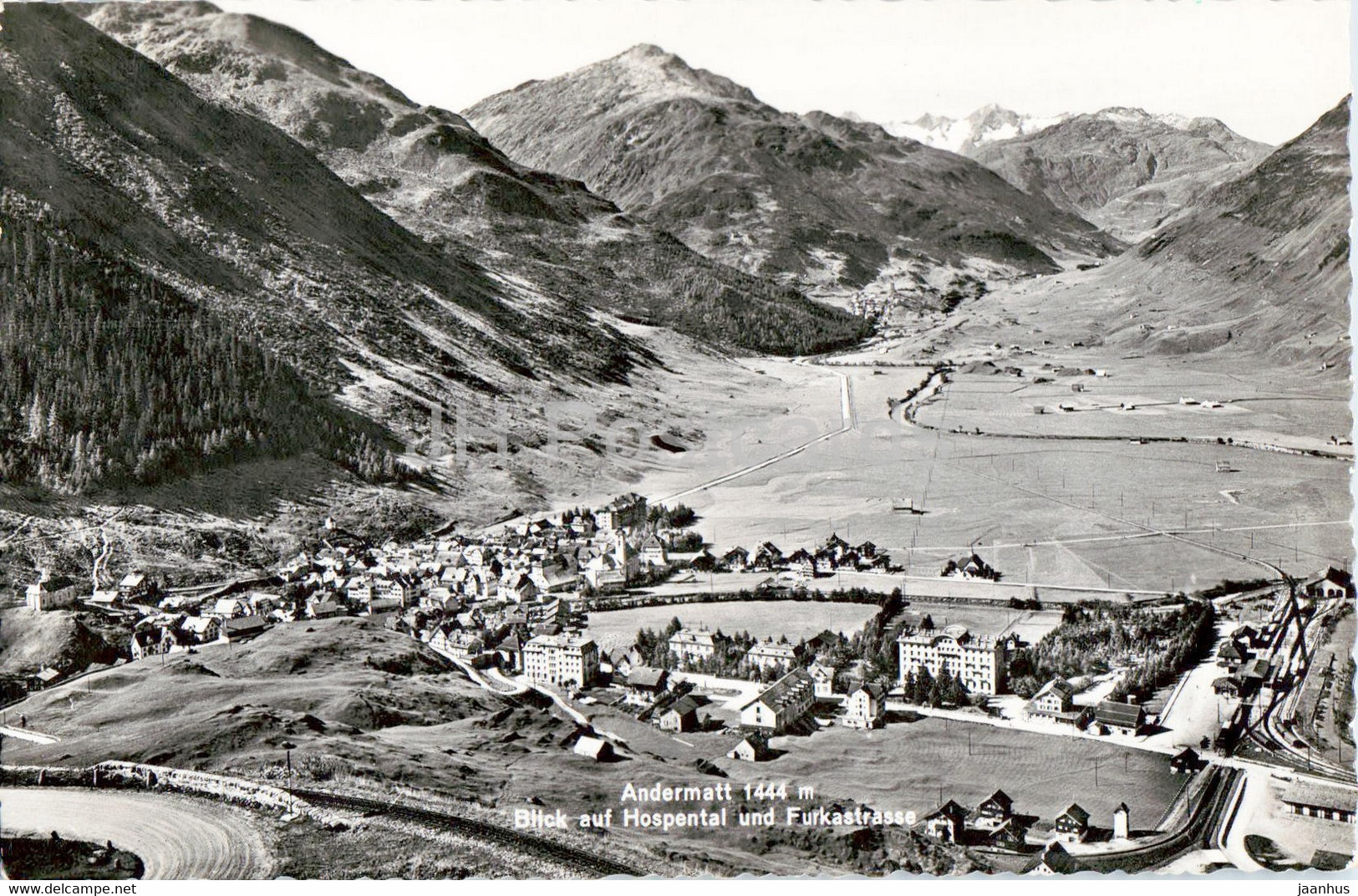 Andermatt 1444 M - Blick Auf Hospental Und Furkastrasse - 1634 - Old Postcard - Switzerland - Unused - Hospental