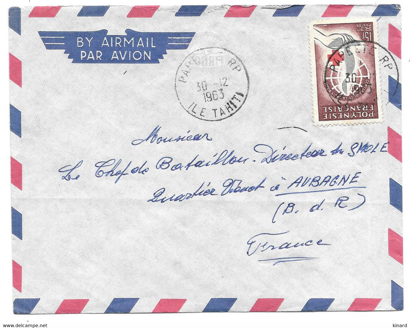 LETTRE PAR AVION POLYNESIE FRANCAISE 1963  PAPEETE .. N°24..TBE SCAN - Lettres & Documents