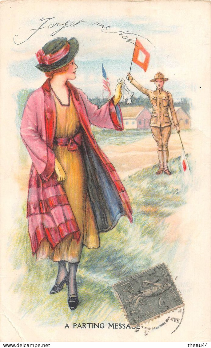 ¤¤  -  Illustrateur " Archie GUNN "  -  Soldat Américain  -  Femme  -  A Parting Message     -  ¤¤ - Gunn