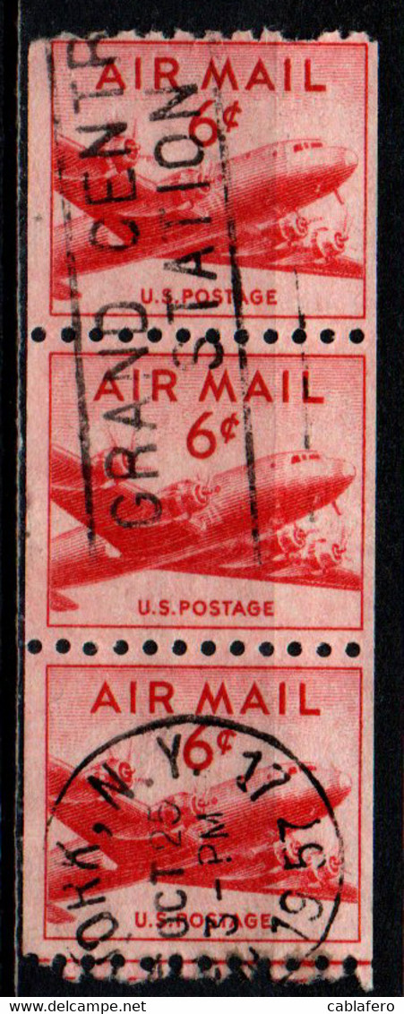 STATI UNITI - 1949 - DC-4 Skymaster - Small - 6 C. - Coil Stamp - USATI - 2a. 1941-1960 Usados
