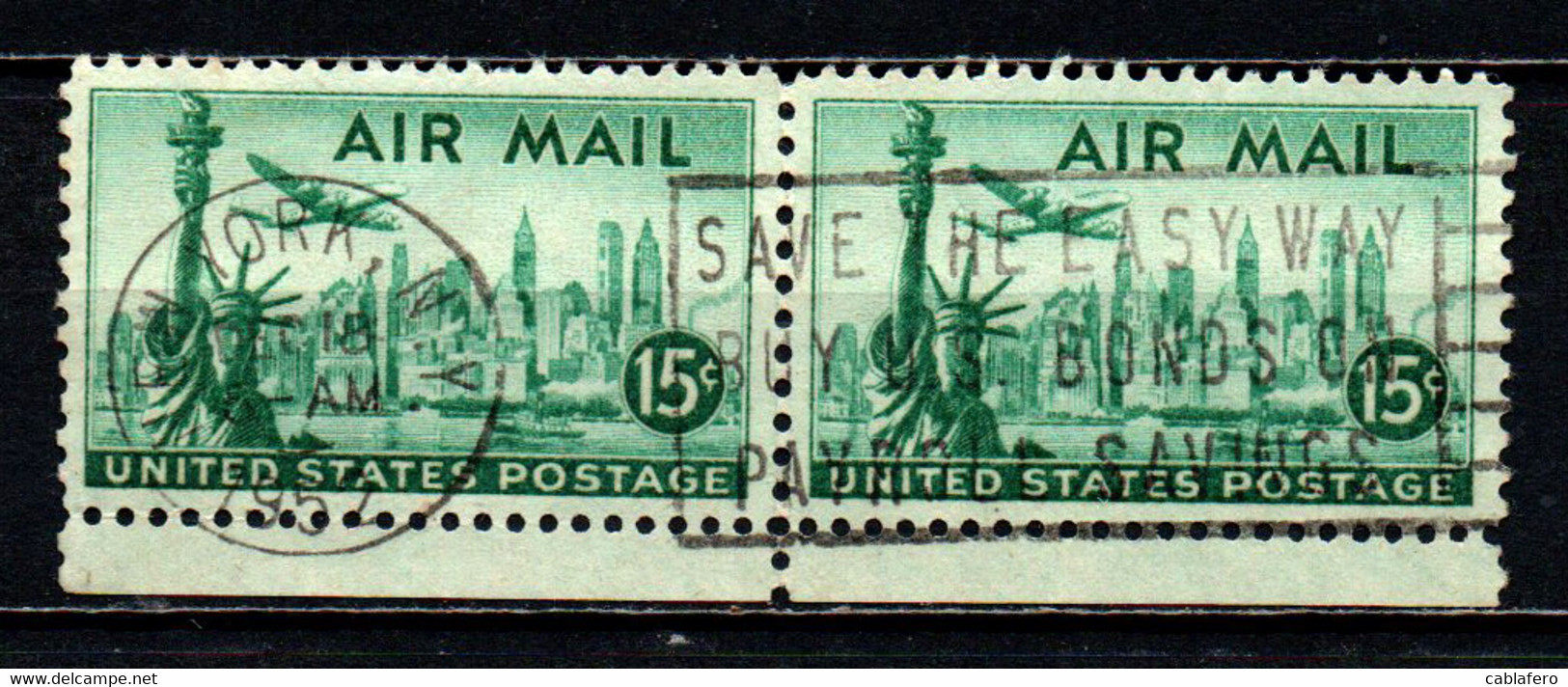 STATI UNITI - 1947 - Statue Of Liberty And New York Skyline - USATI - 2a. 1941-1960 Used