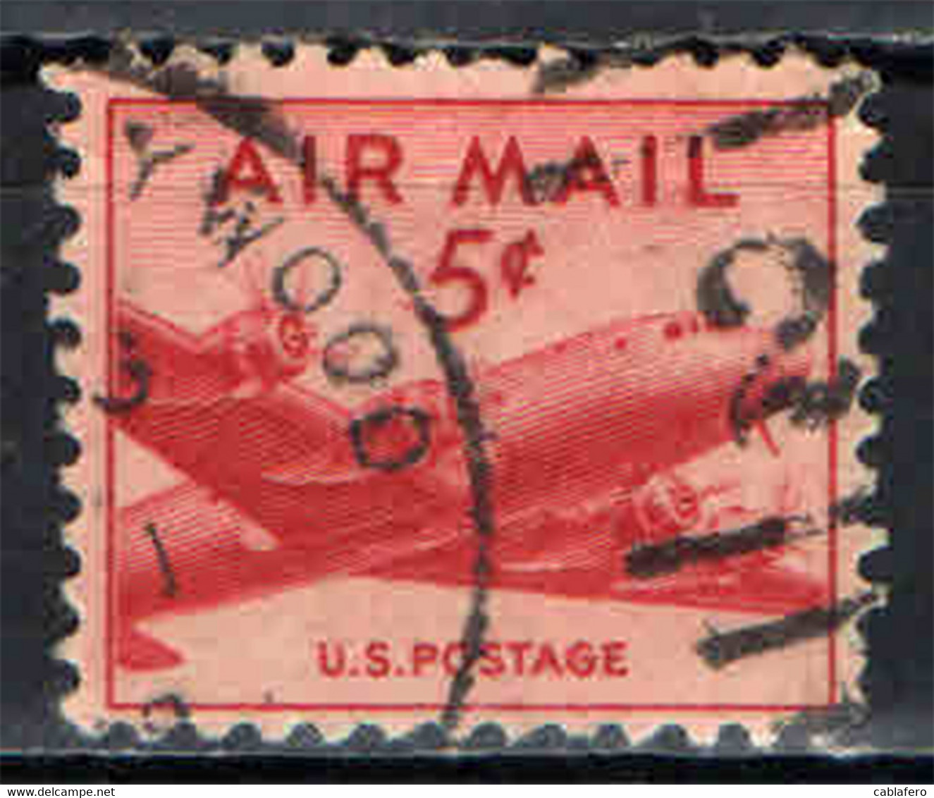 STATI UNITI - 1947 - DC-4 Skymaster - Small - 5 C. - USATO - 2a. 1941-1960 Used