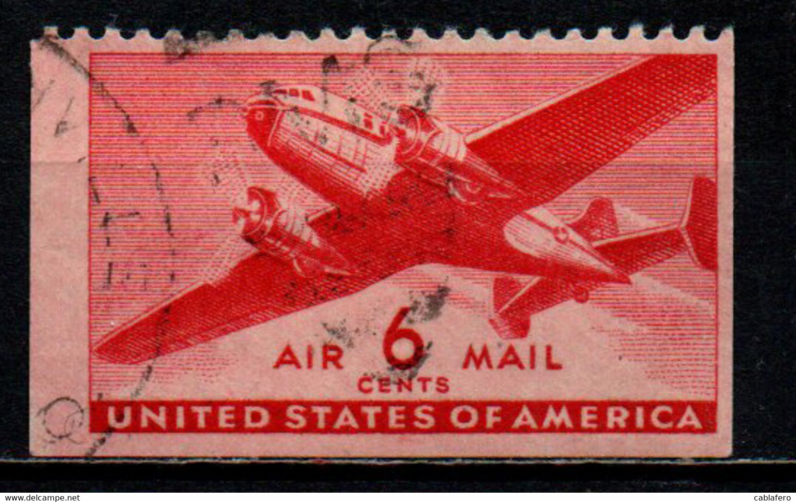 STATI UNITI - 1943 -Twin-Motored Transport Plane - From Booklet - USATO - 2a. 1941-1960 Oblitérés