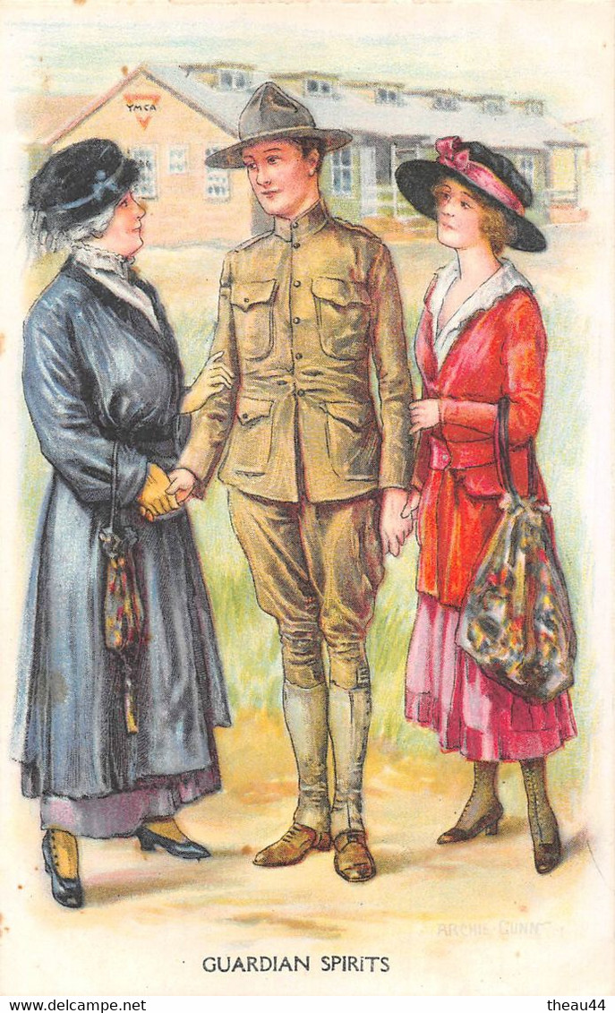 ¤¤  -  Illustrateur " Archie GUNN "  -  Soldat Américain  - 2  Femmes  -  Guardian Spirits   -  ¤¤ - Gunn