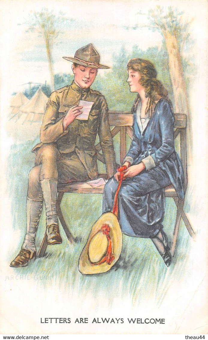 ¤¤  -  Illustrateur " Archie GUNN "  -  Soldat Américain  - Femme  -  Letters Are Alvays Welcome    -  ¤¤ - Gunn