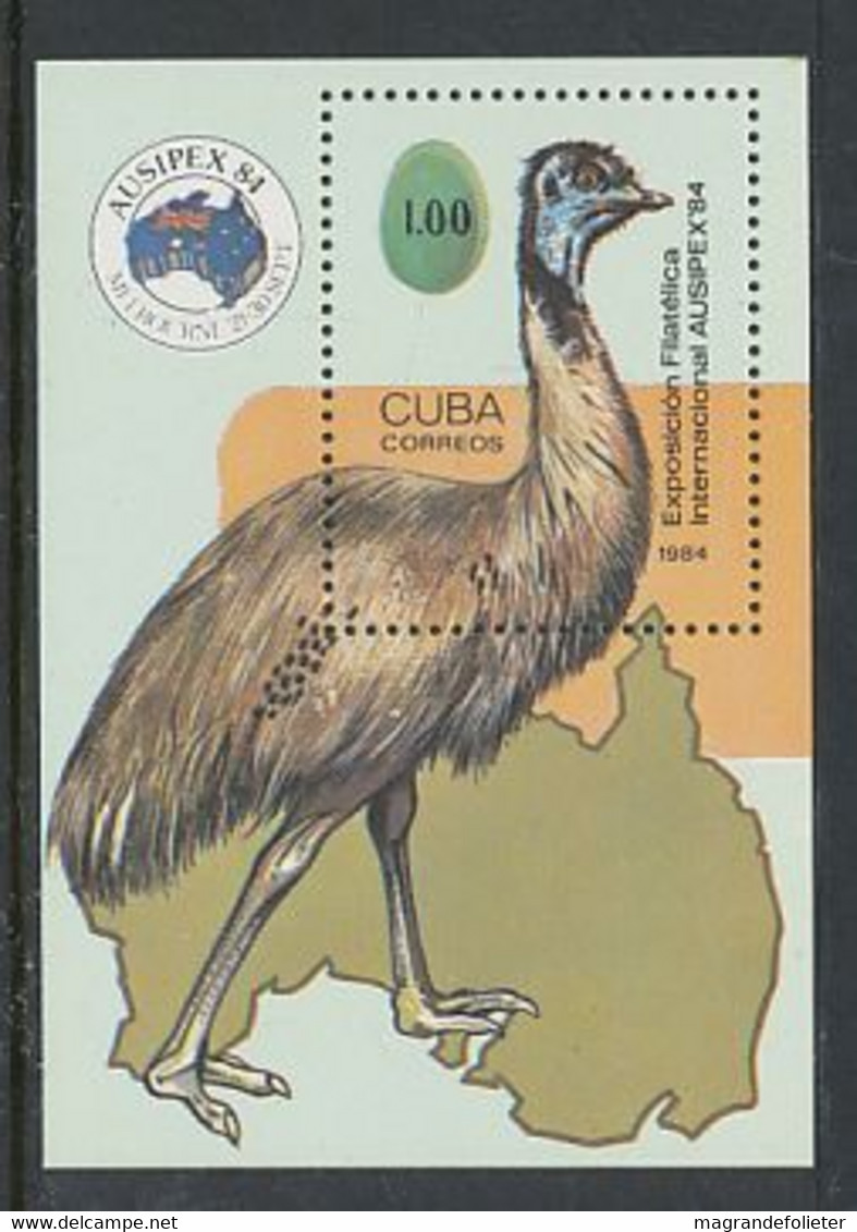 TIMBRE STAMP ZEGEL THEMATIQUE OISEAUX BIRDS VOGEL BF PAYS DE FIDEL CASTRO  AUTRUCHE  XX - Autruches