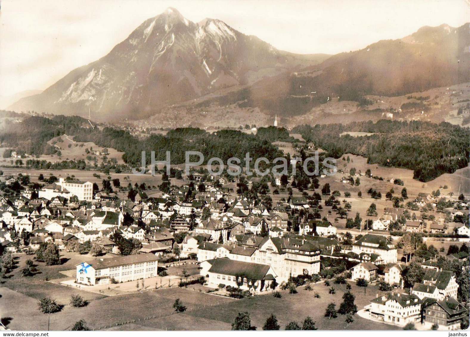 Fliegeraufnahme Sarnen - Aerial View - Feldpost - Military Mail - 7075 - Old Postcard - Switzerland - Used - Sarnen