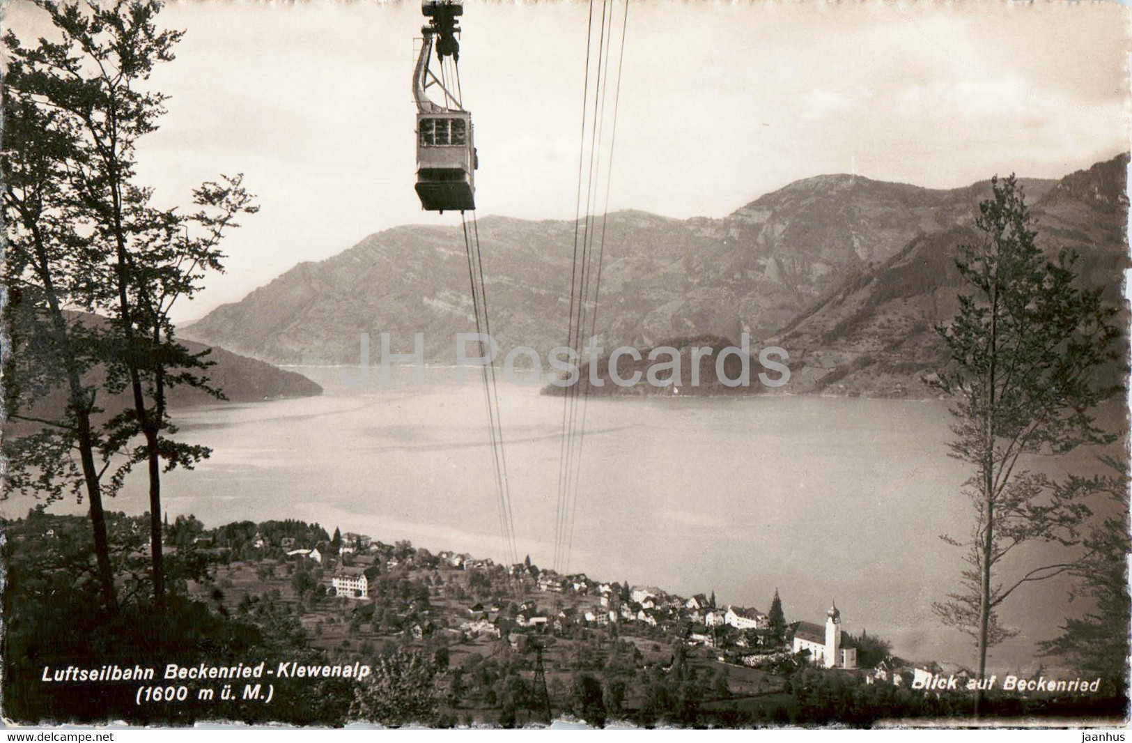 Luftseilbahn Beckenried - Klewenalp 1600 M - Blick Auf - Cable Car - 3397 - Old Postcard - 1944 - Switzerland - Used - Beckenried