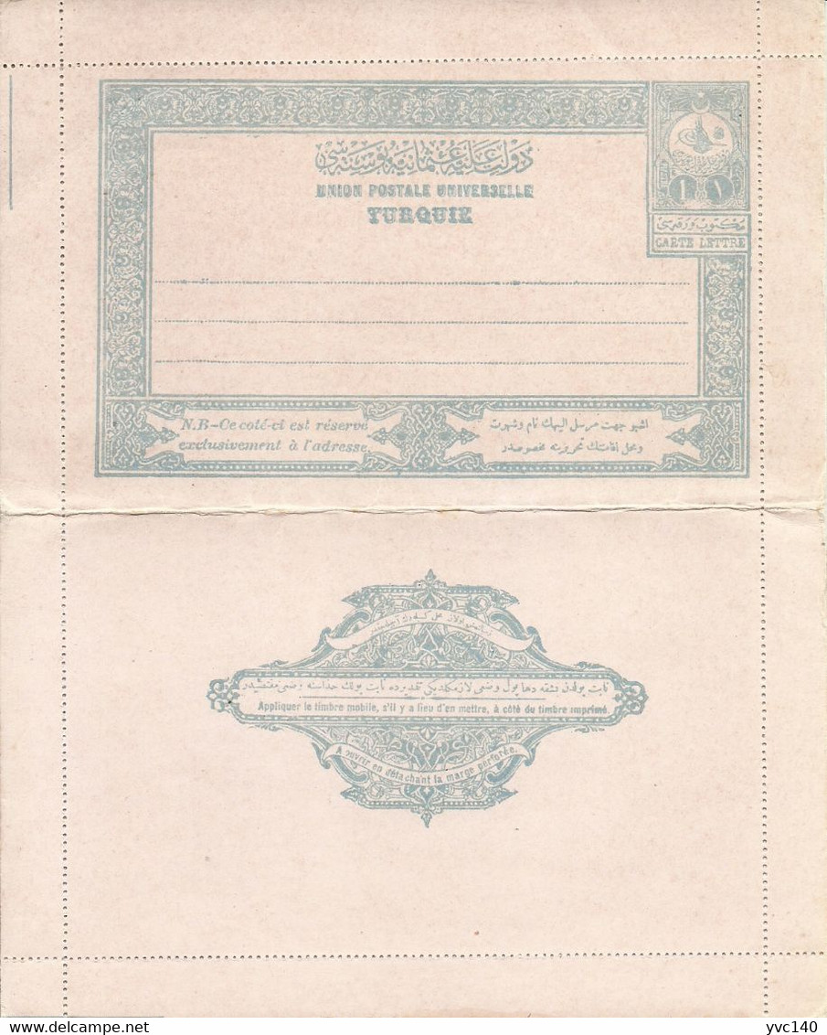 Turkey; 1908 Ottoman Postal Stationery (Reply-Paid) - Lettres & Documents