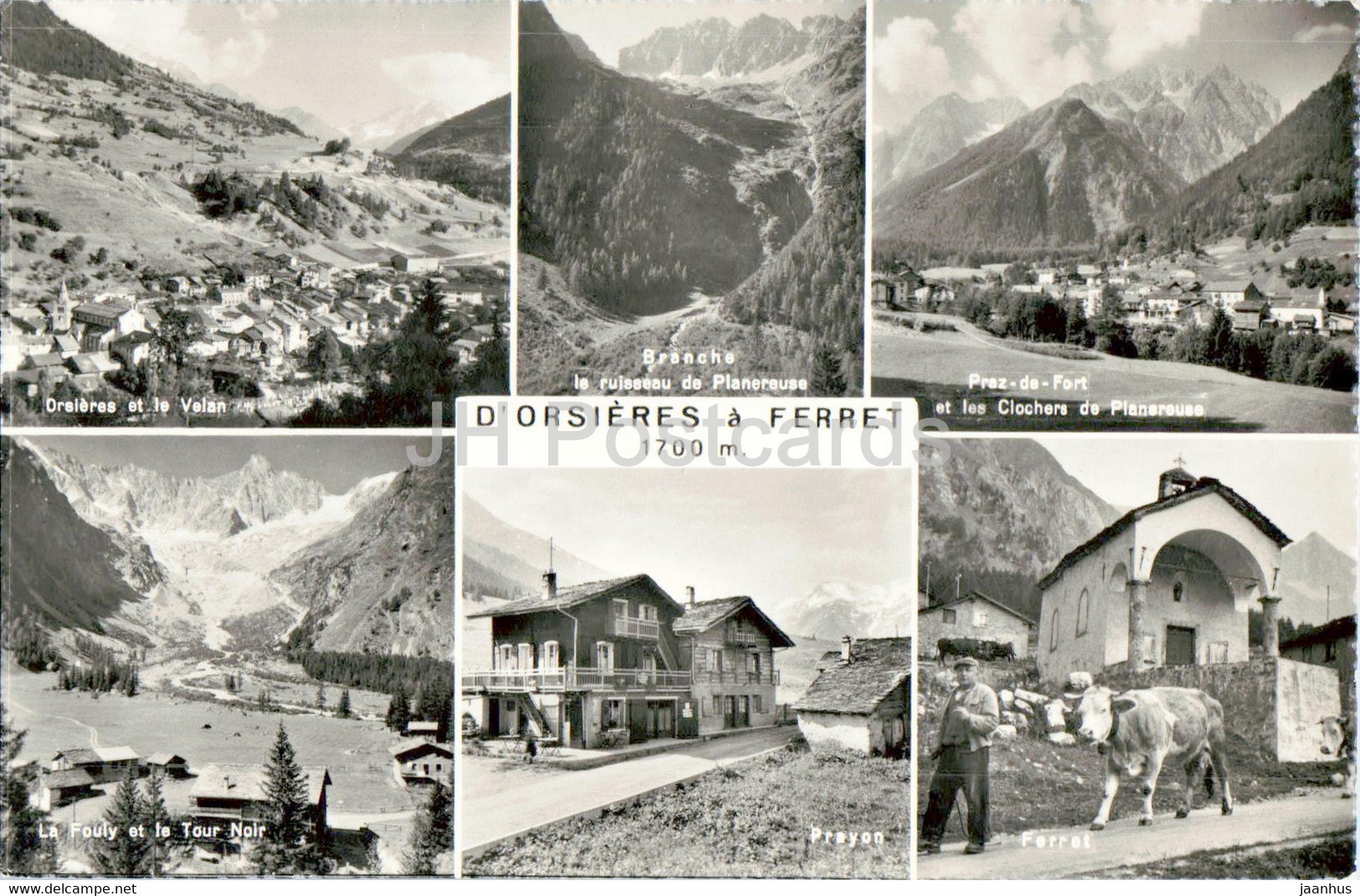 D'Orsieres A Ferret 1700 M - 4367 - Old Postcard - Switzerland - Unused - Orsières