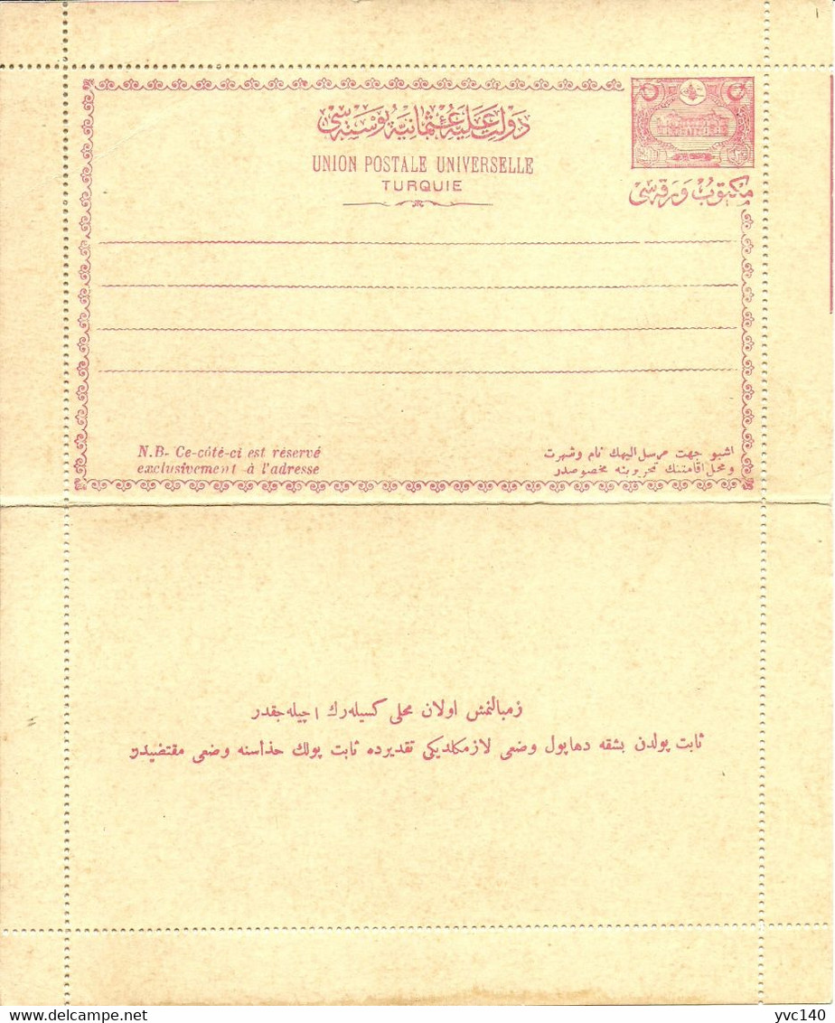 Turkey; 1913 Ottoman Postal Stationery (Lettercard) - Covers & Documents