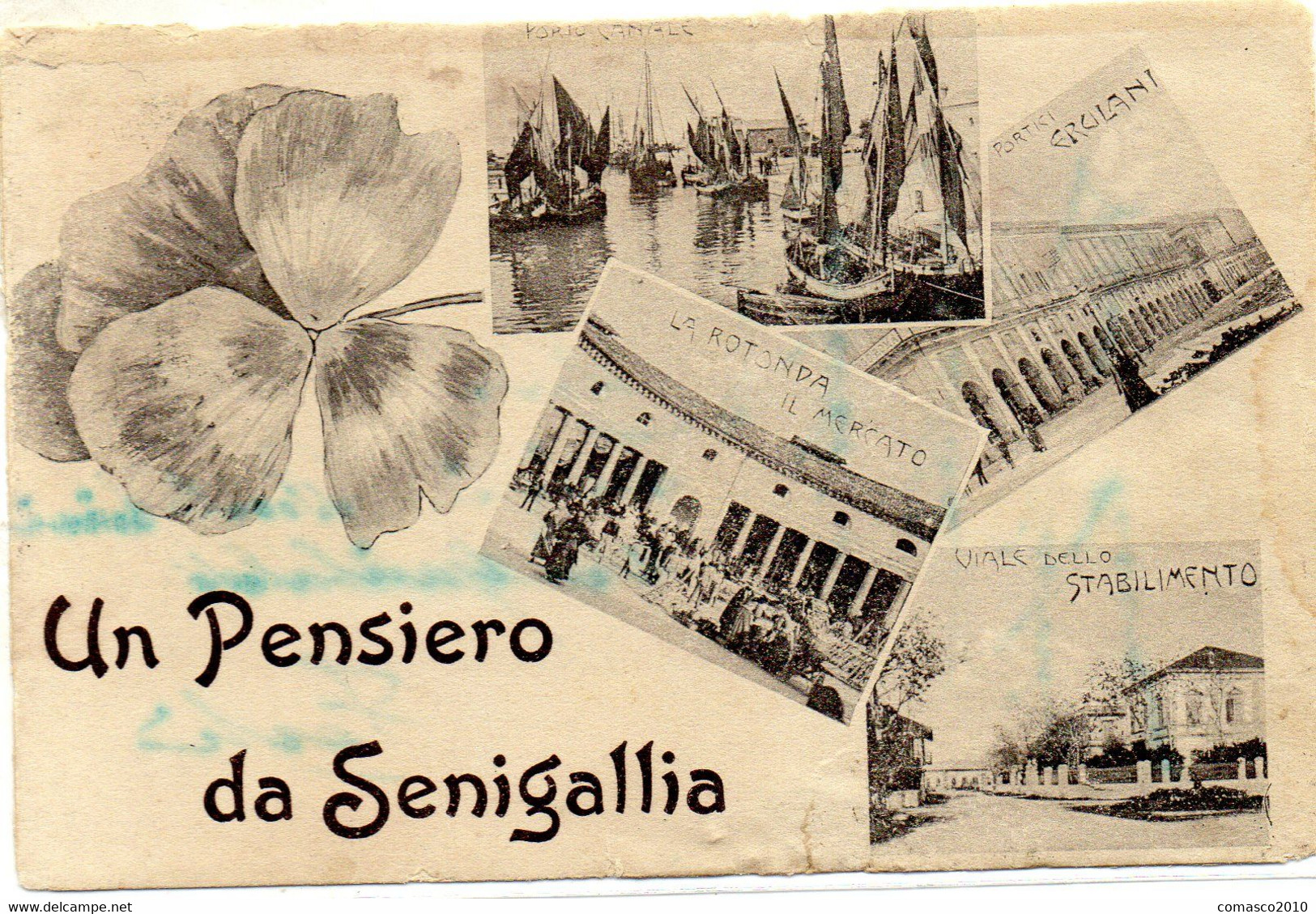 CARTOLINA UN PENSIERO DA SENIGALLIA  VIAGGIATA NEL 1920 - Senigallia