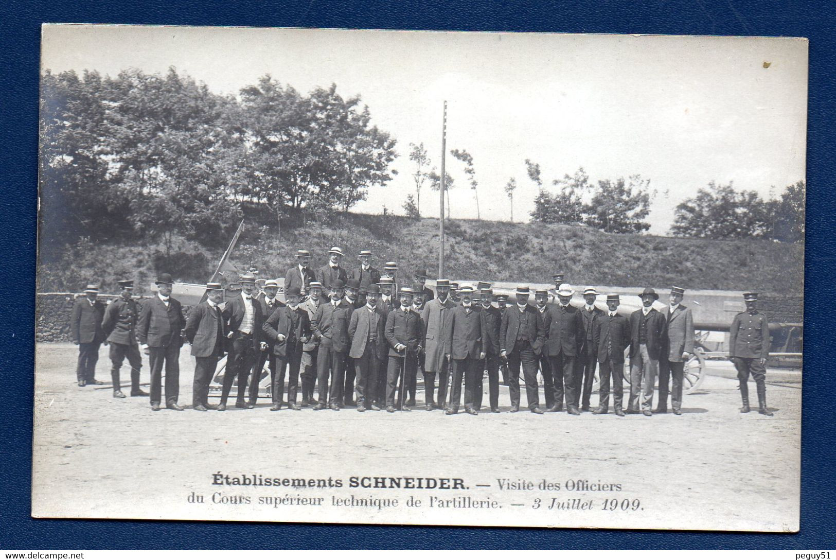 71. Le Creusot. Ets Schneider. Visite Des Officiers Du Cours Supérieur Technique De L'Artillerie. 3 Juillet 1909 - Le Creusot