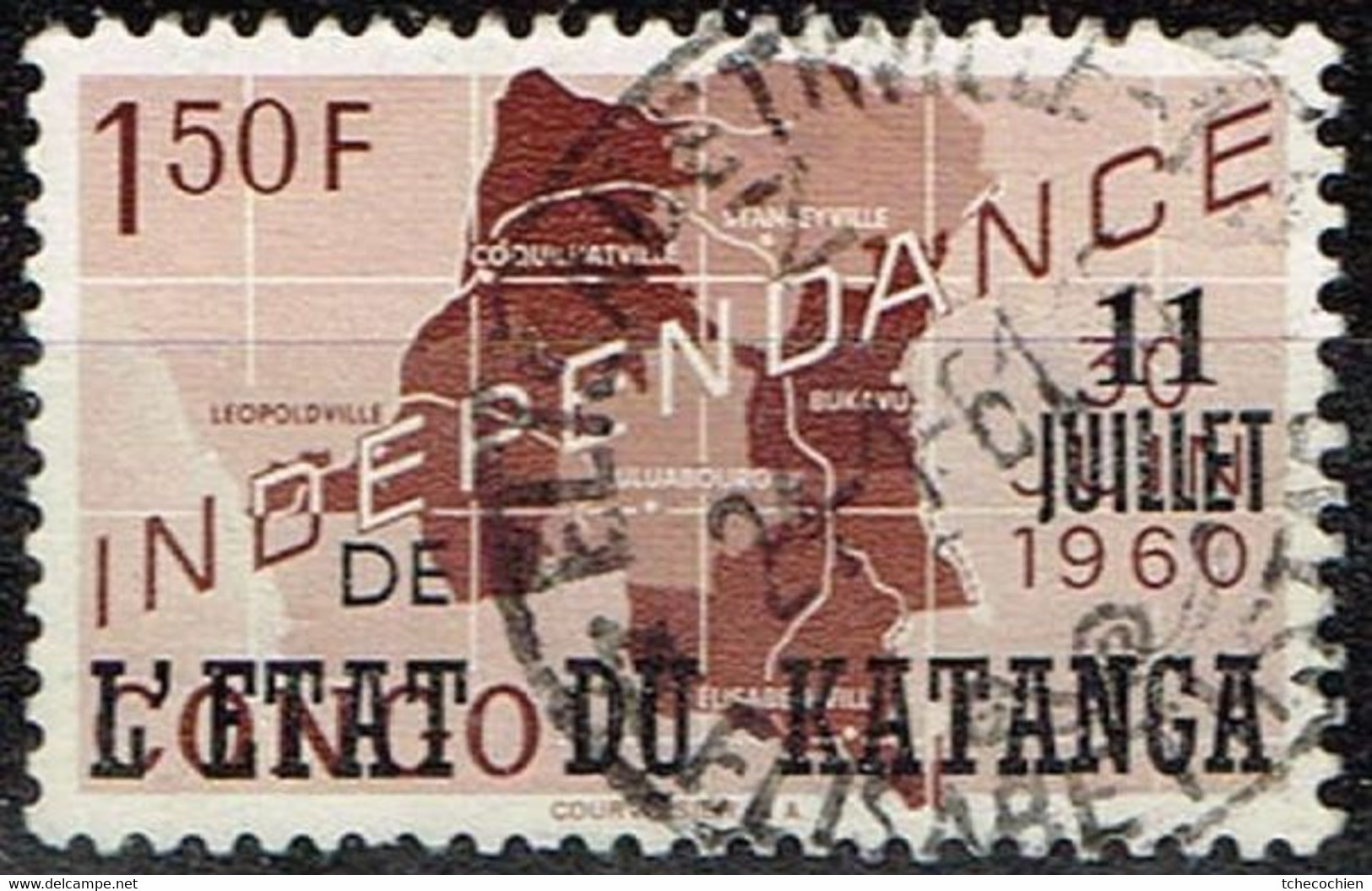 Katanga - 1960 - Y&T N° 43, Oblitéré - Katanga