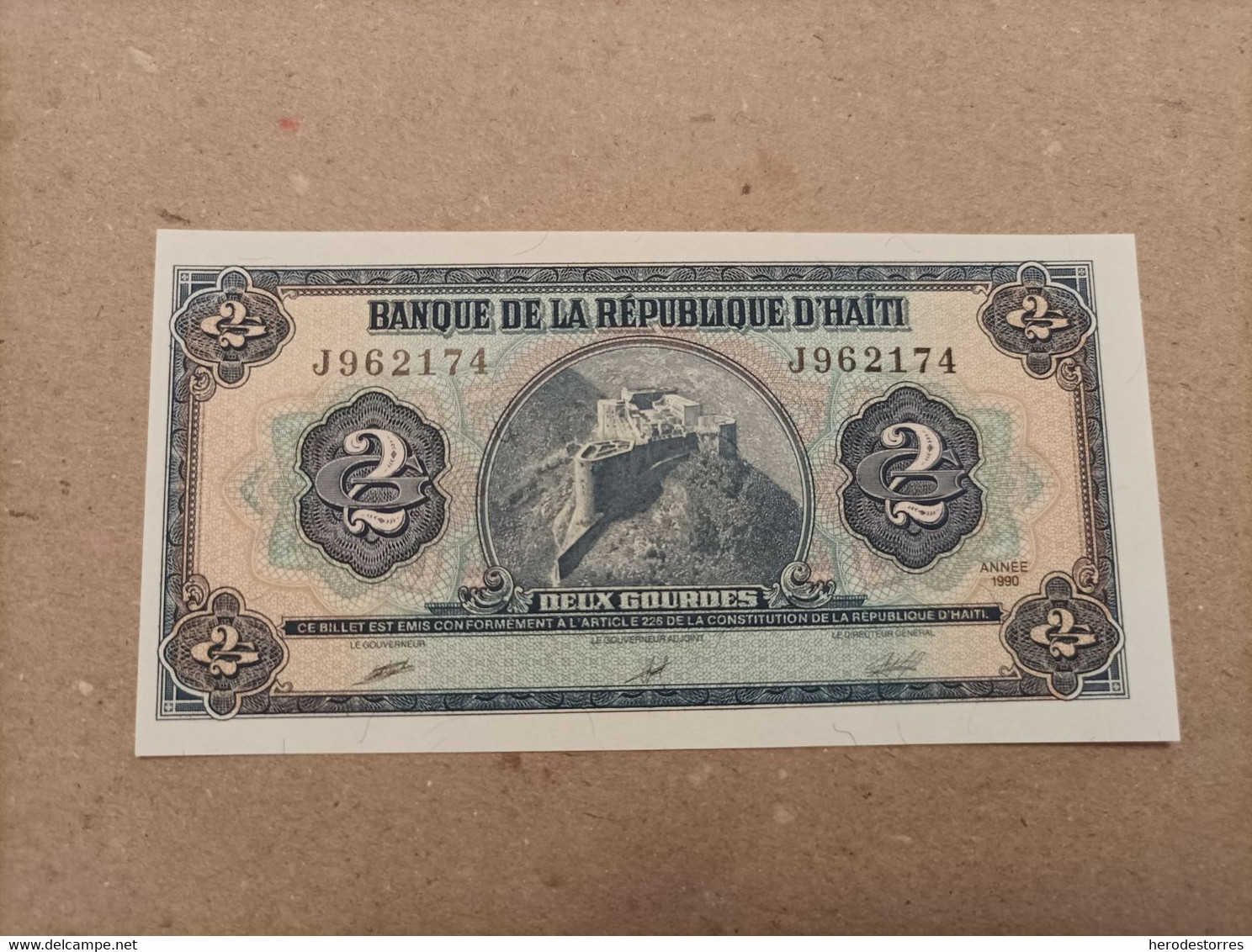 Billete De HAITI De 2 GOURDES, Año 1990, UNC - Haiti