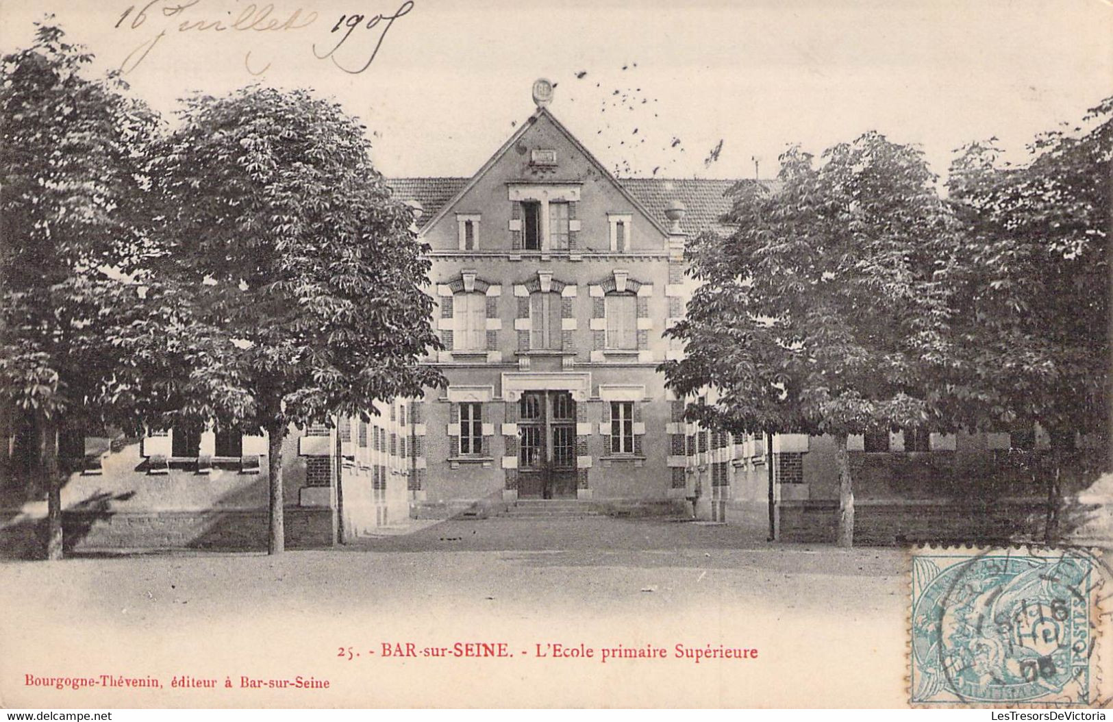 CPA - 10 - BAR SUR SEINE - L'Ecole Primaire Supérieure - Bourgogne Thévenin Bar Sur Seine - Dos Non Divisé - Bar-sur-Seine