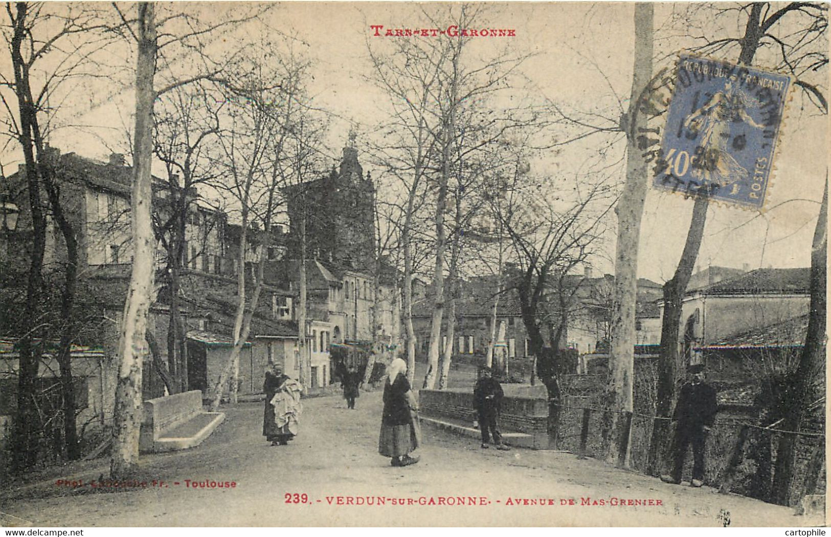 82 - VERDUN SUR GARONNE - Avenue De Mas Grenier En 1929 - Verdun Sur Garonne