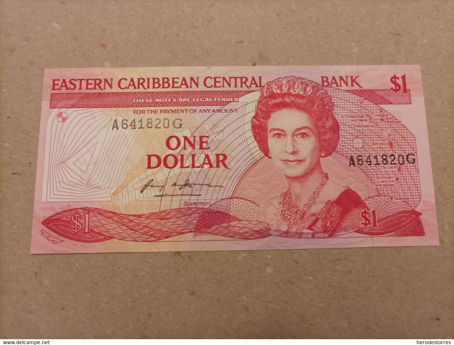 Billete De Los Estados Del Caribe De 1 Dolar, UNC - East Carribeans