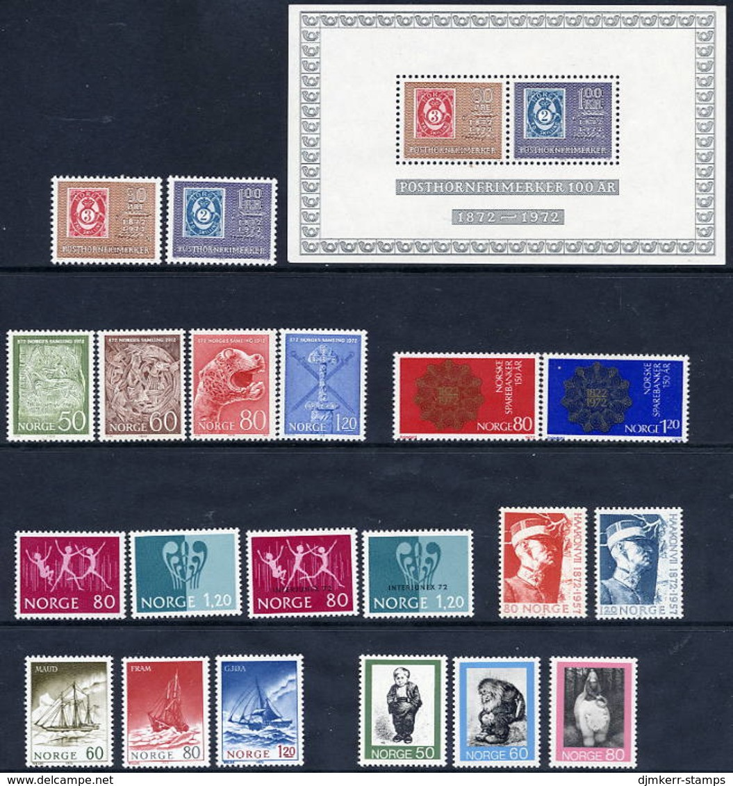 NORWAY 1972 Complete Commemorative Issues MNH / **. - Ganze Jahrgänge