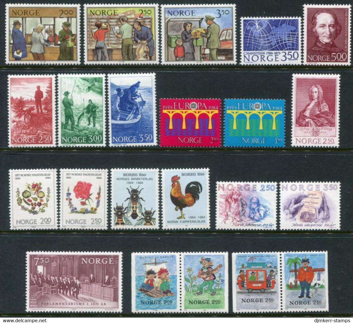 NORWAY 1984 Complete Year Issues MNH / **.  Michel 896-917 - Ganze Jahrgänge