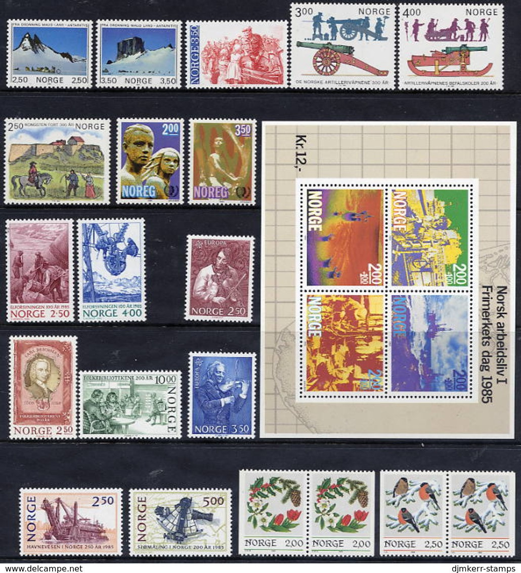 NORWAY 1985 Complete Year Issues MNH / **.  Michel 918-939, Block 5 - Volledig Jaar