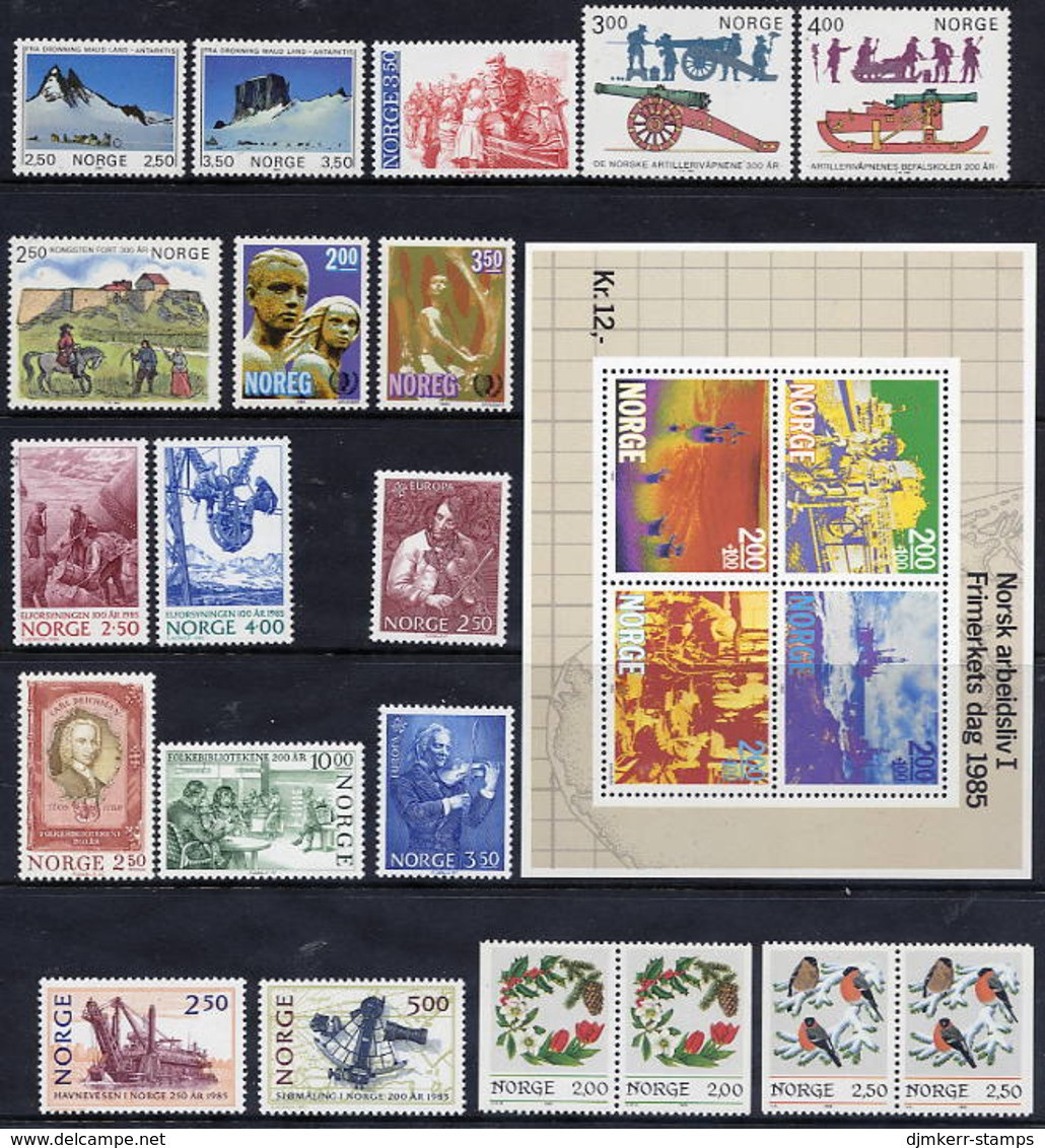 NORWAY 1985 Complete Year Issues MNH / **.  Michel 918-939, Block 5 - Full Years
