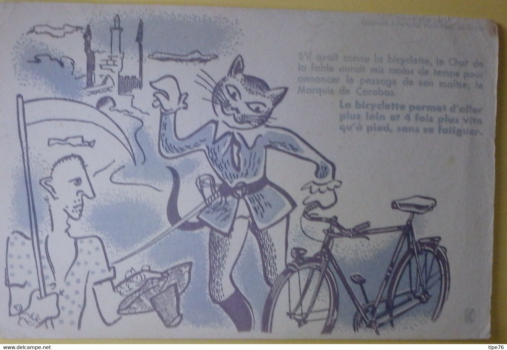 Buvard La Bicyclette Permet D'aller Plus Loin .....chat - Moto & Vélo