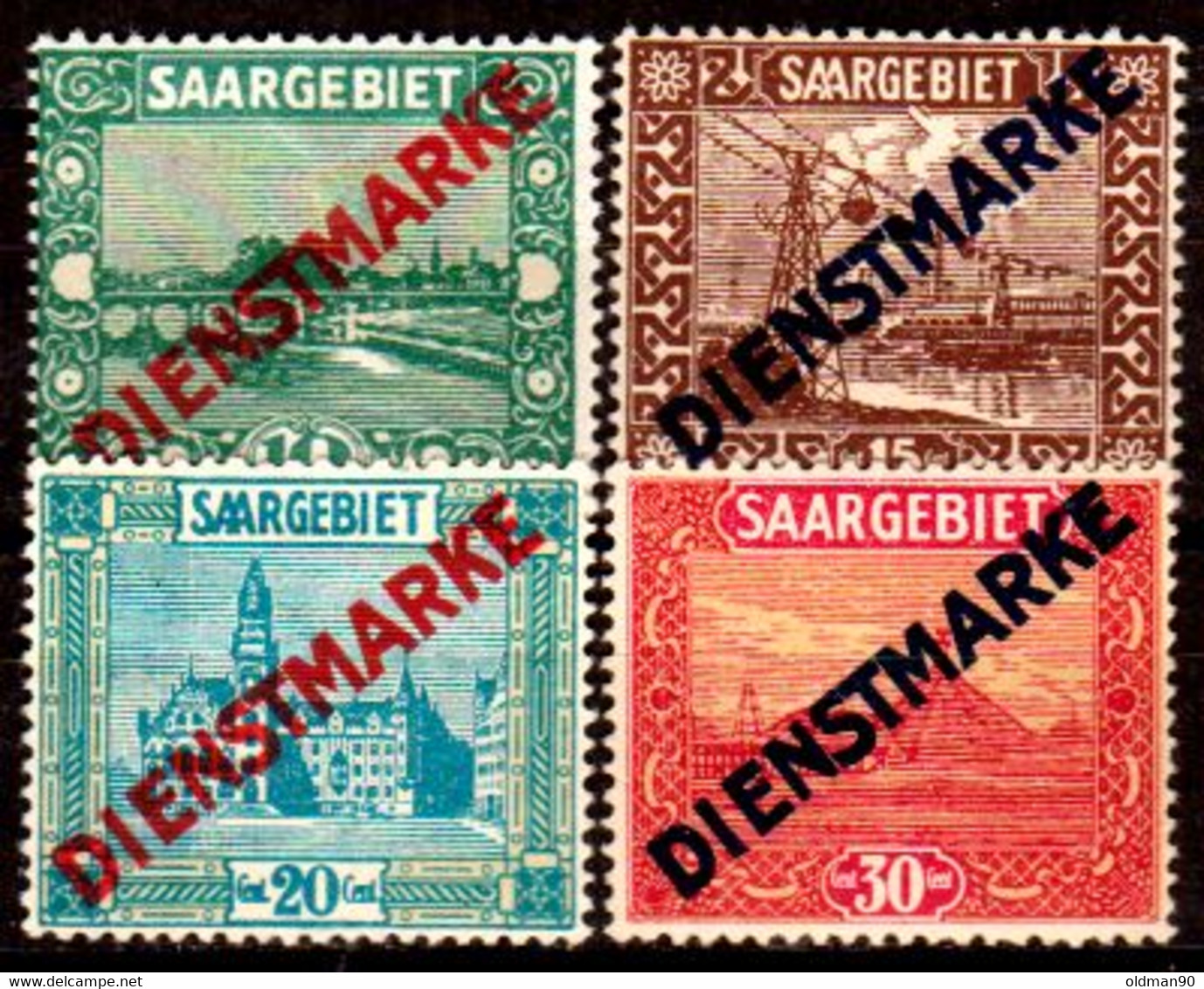 Sarre-228- Original Values Issued In 1922 (+) Hinged - Quality In Your Opinion. - Poste Aérienne