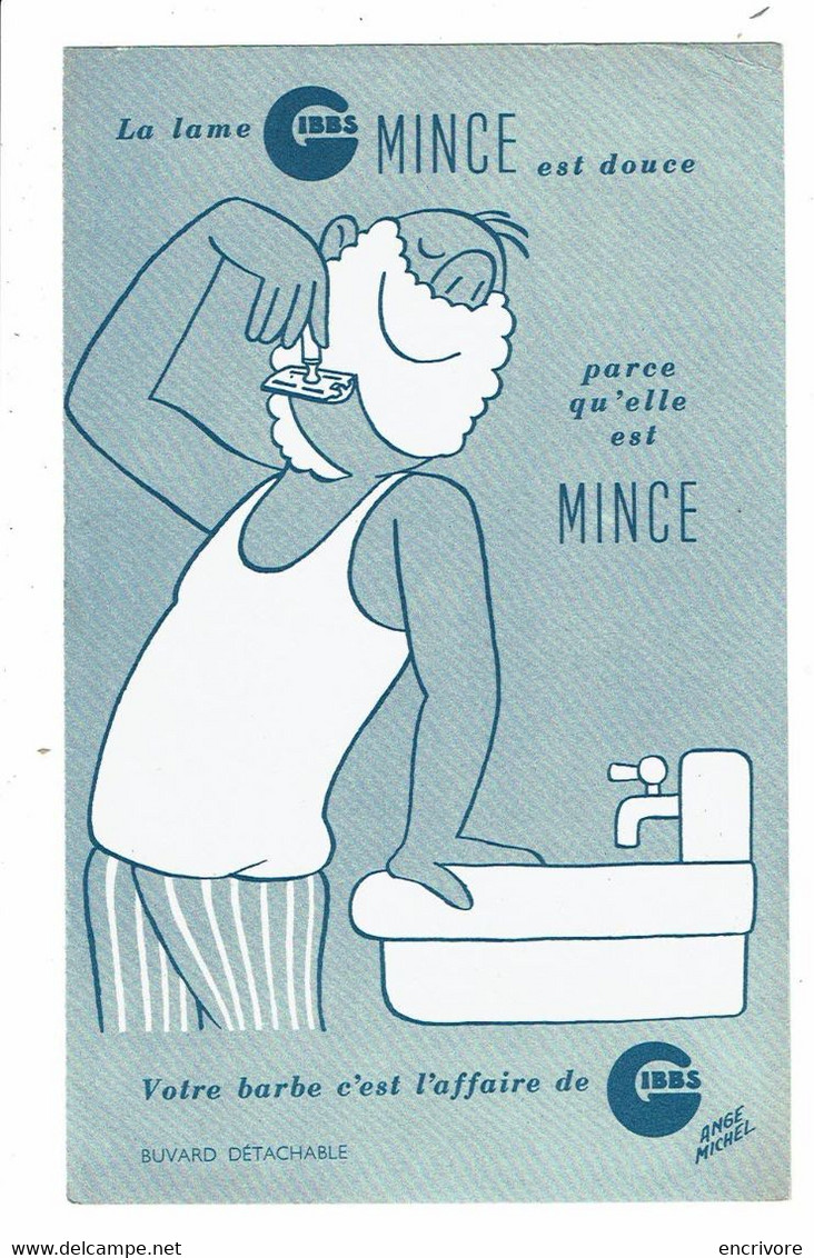 2 Buvard GIBBS Illustrés Par ANGE MICHEL Lame à Raser Dentifrice Buvard Détachable + Brosse à Dent - Parfum & Kosmetik