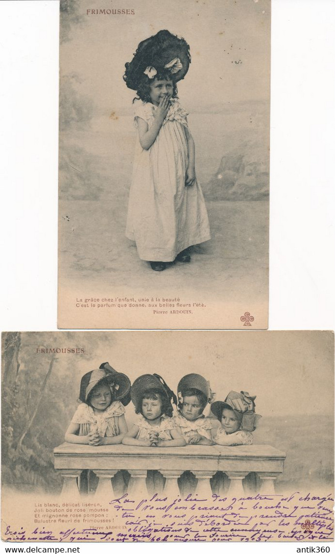 CPA ENFANTS - Lot De 2 Cartes Frimousses - Dans Le Goût De Bergeret - Poème Pierre Ardouin - Collections, Lots & Séries