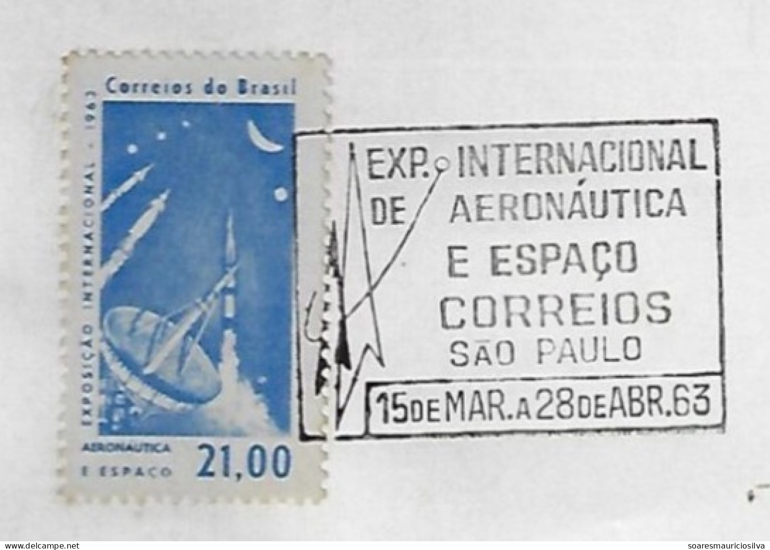 Brazil 1963 Souvenir Sheet International Exhibition Of Aeronautics And Space Rocket - South America