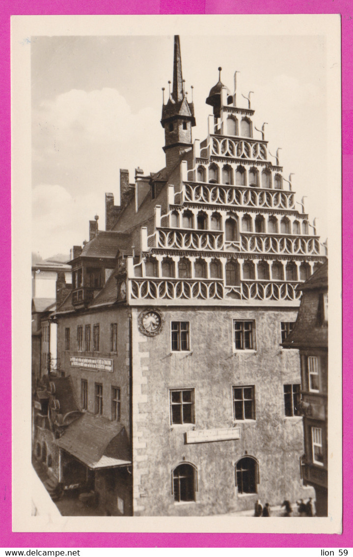 282995 / Germany - Pößneck Possneck - Rathaus Clock Tower 1953 PC Deutschland Allemagne Germania - Poessneck