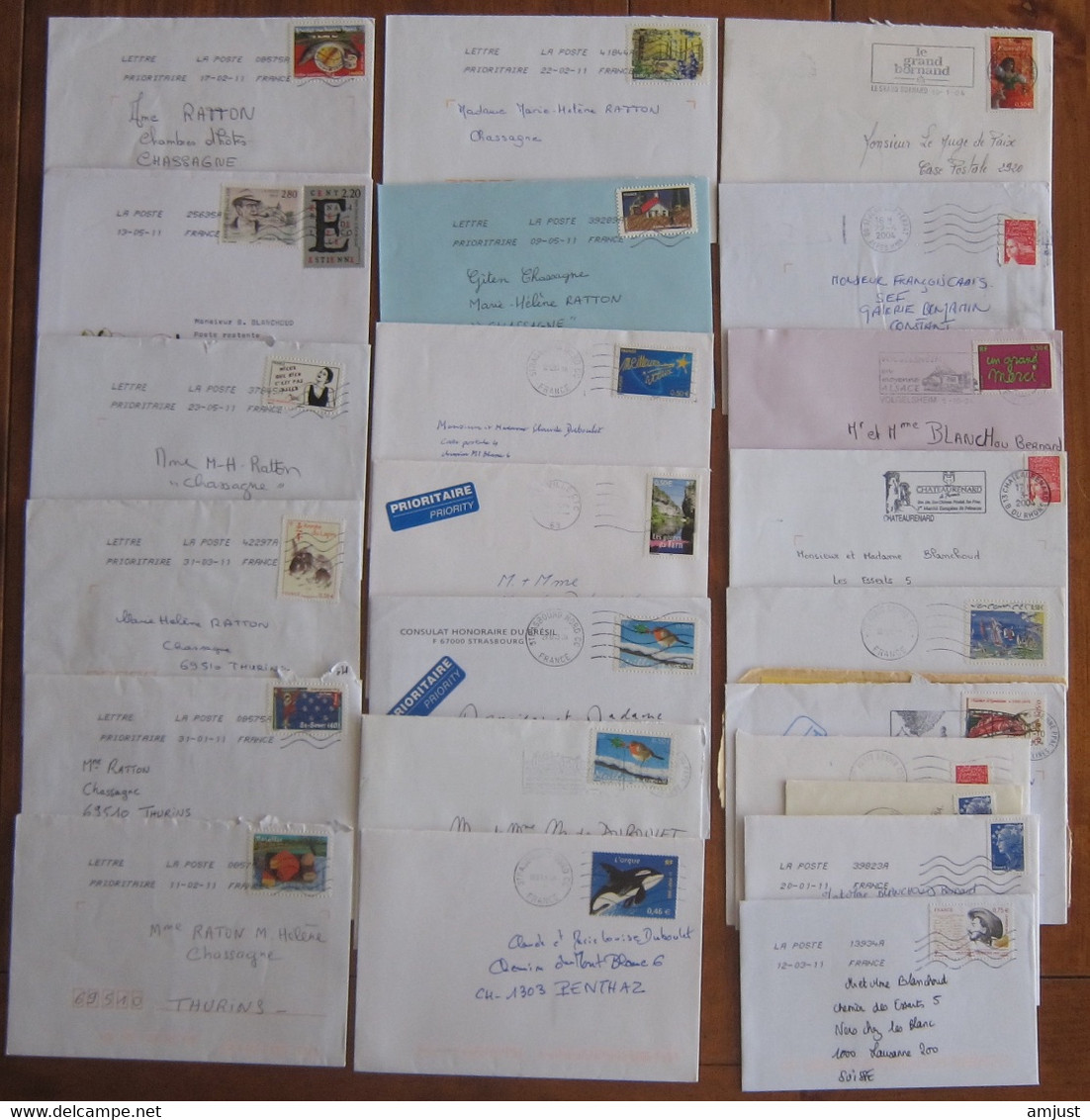 France // Lot De 50 Lettres Françaises  De Courrier Principalement Pour La Suisse (voir 2 Scans) - Collections