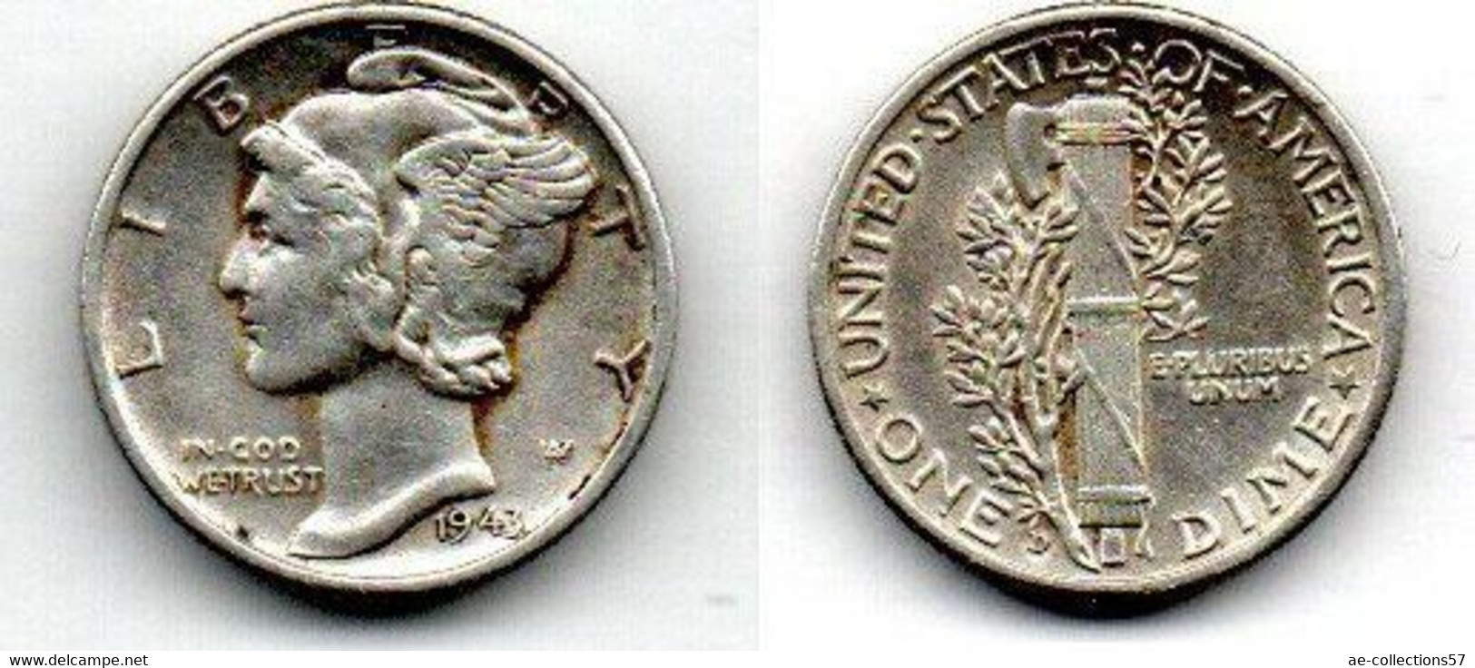 USA Dime 1943 D TTB - 1916-1945: Mercury