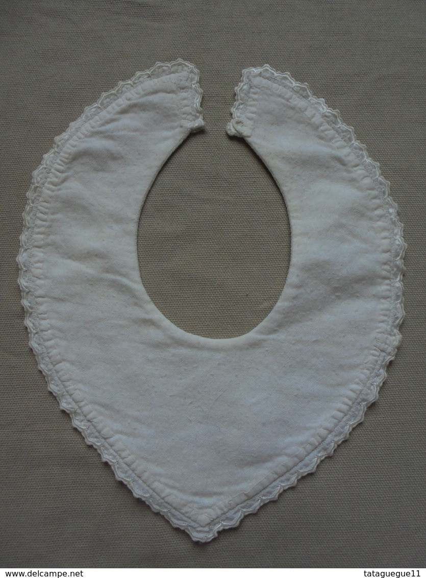 Ancien - Petit Bavoir En Coton Pour Bébé Ou Poupon - 1940-1970