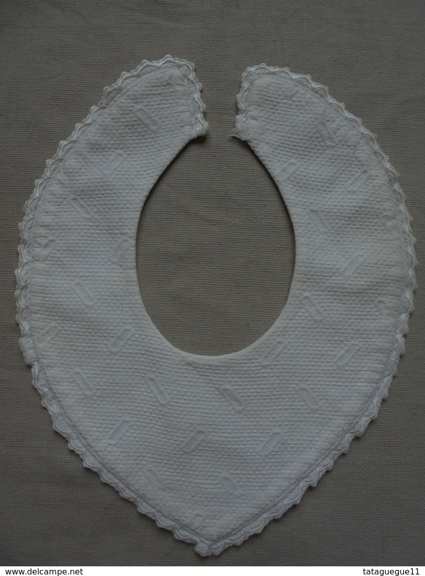 Ancien - Petit Bavoir En Coton Pour Bébé Ou Poupon - 1940-1970