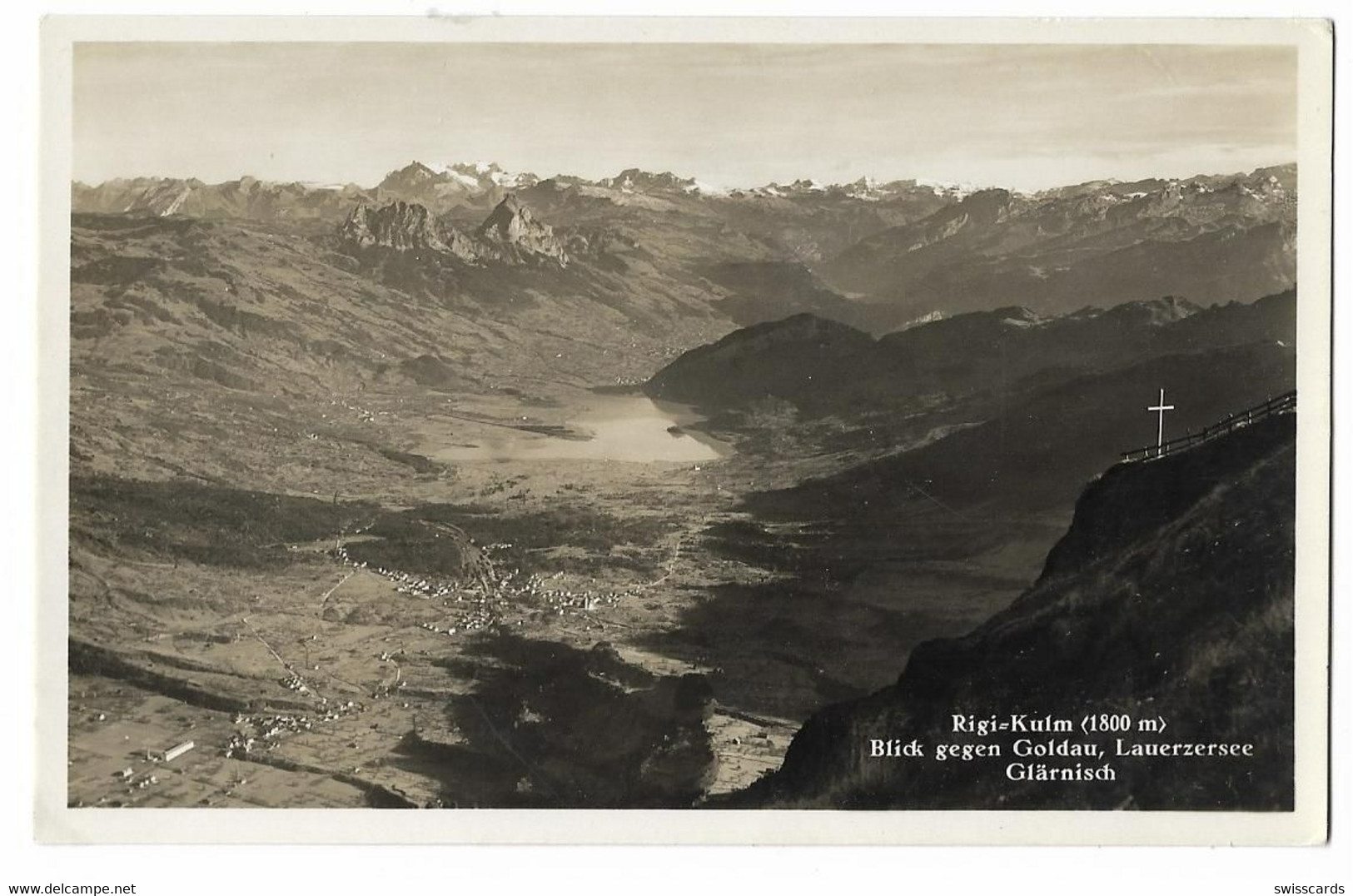 RIGI-KULM: Blick Gegen Goldau Und Lauerzersee, Gaberell-Foto-AK ~1930 - Lauerz