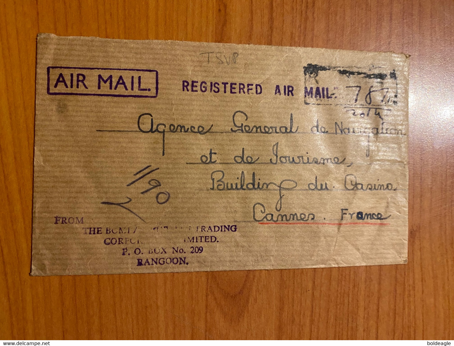 Lettre 1959 De RANGOON POUR CANNES - Myanmar (Birmanie 1948-...)