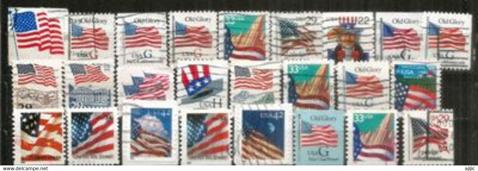 US FLAG / The Star-Spangled Banner. Beau Lot De 25 Timbres, Tous Différents, 1 ère Qualité, Oblitérés. Lot # 1 - Vrac (max 999 Timbres)