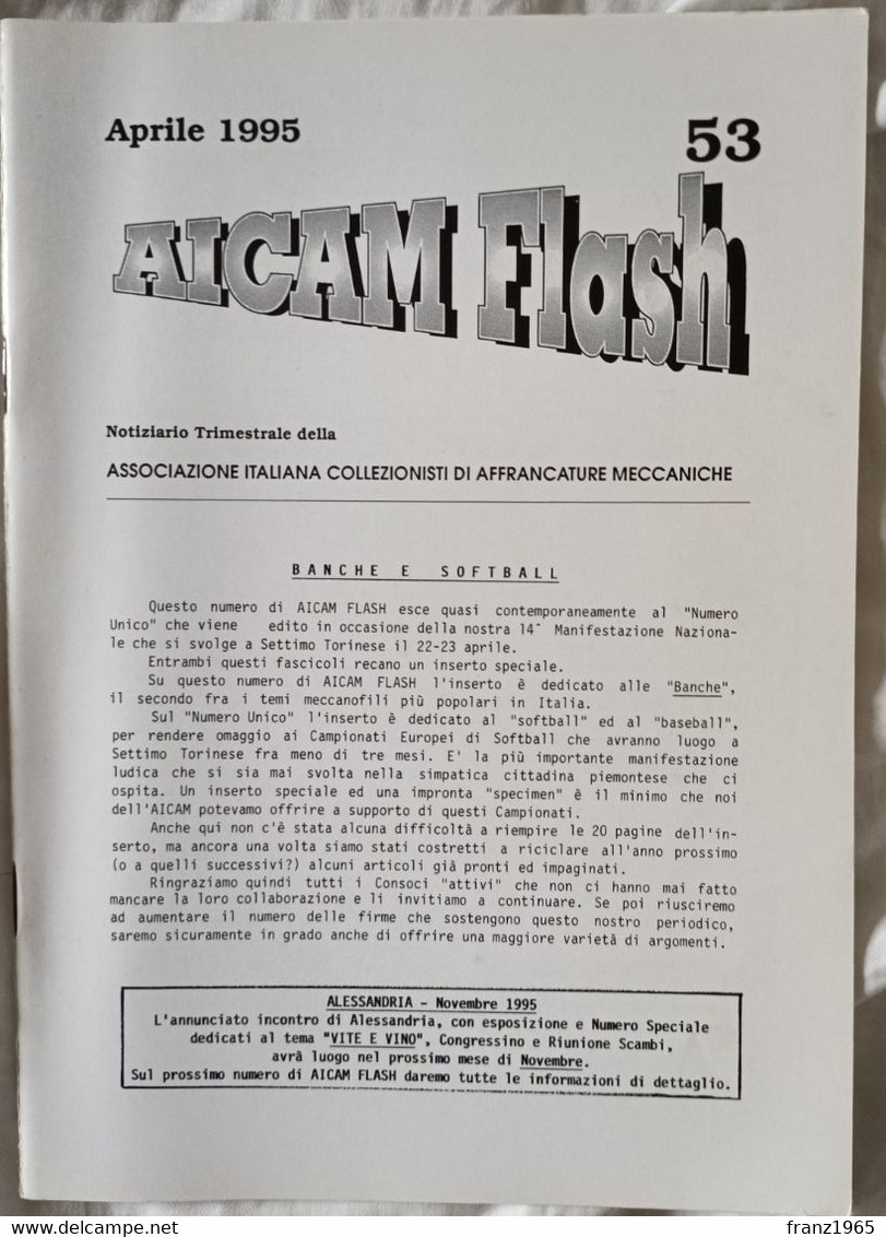 AICAM Flash - Notiziario Trimestrale AICAM - N. 53 Aprile 1995 - Meccanofilia